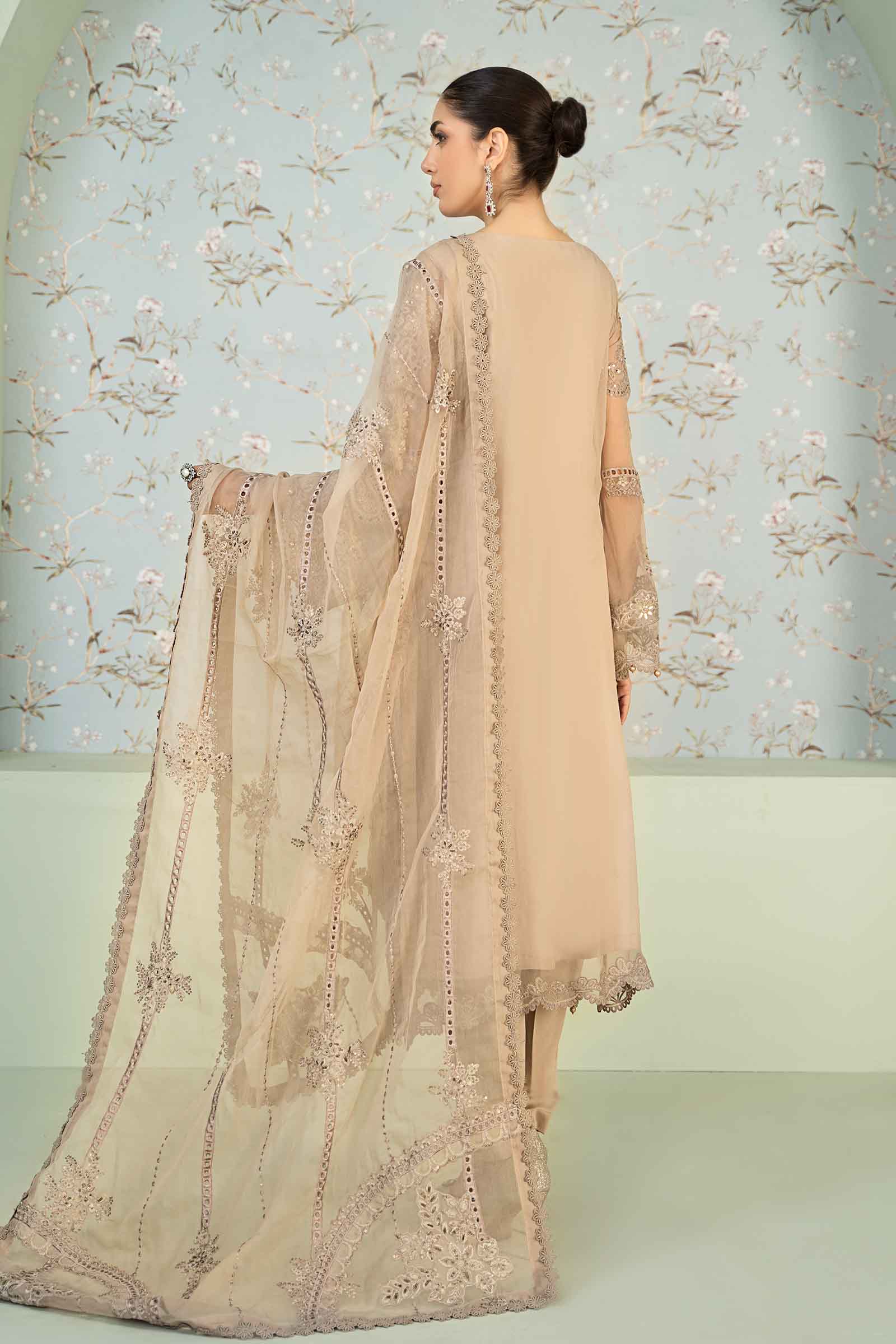 3 Piece Embroidered Chiffon Suit - Image 8