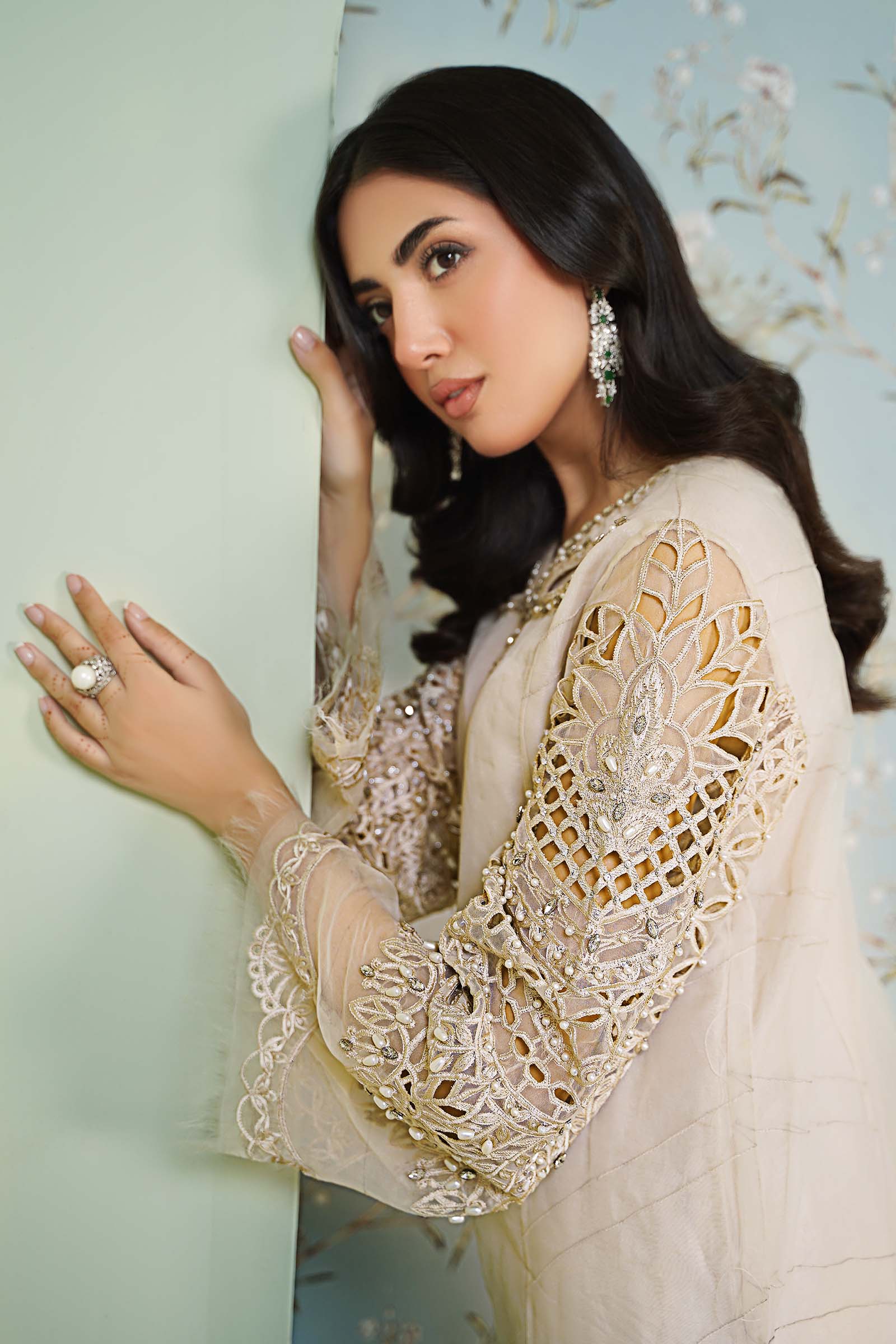 3 Piece Embroidered Organza Suit - Image 2