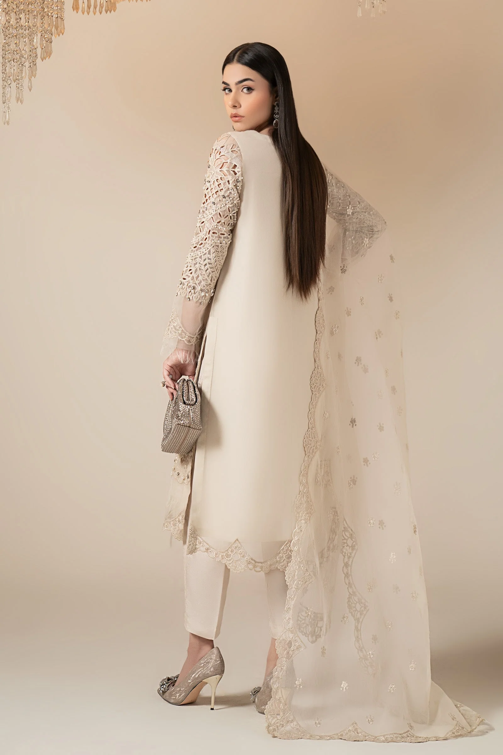3 Piece Embroidered Organza Suit - Image 7