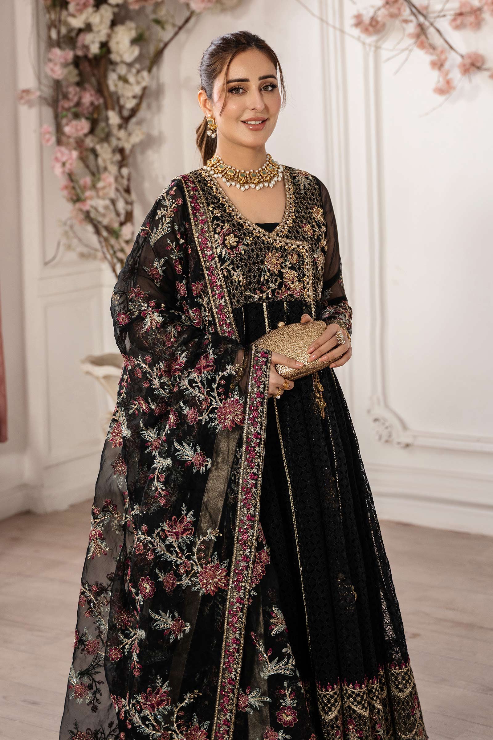 3 Piece Embroidered Organza Suit