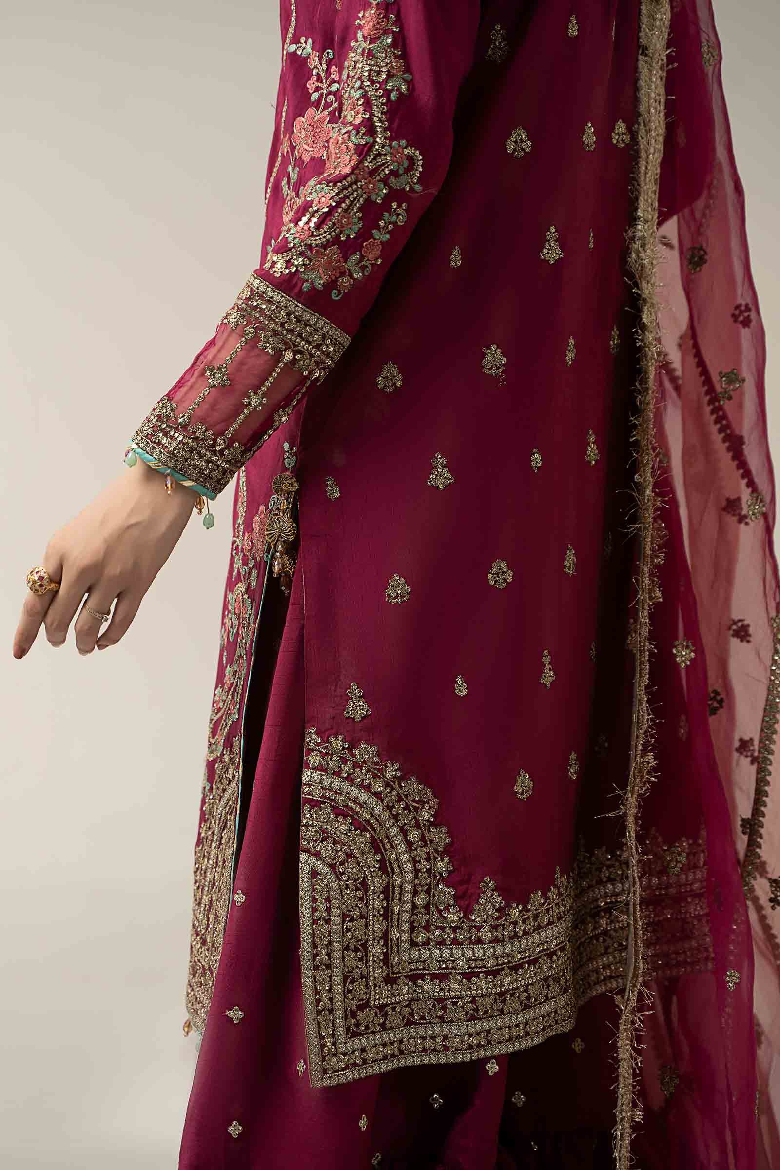 3 Piece Embroidered Raw Silk Suit - Image 11