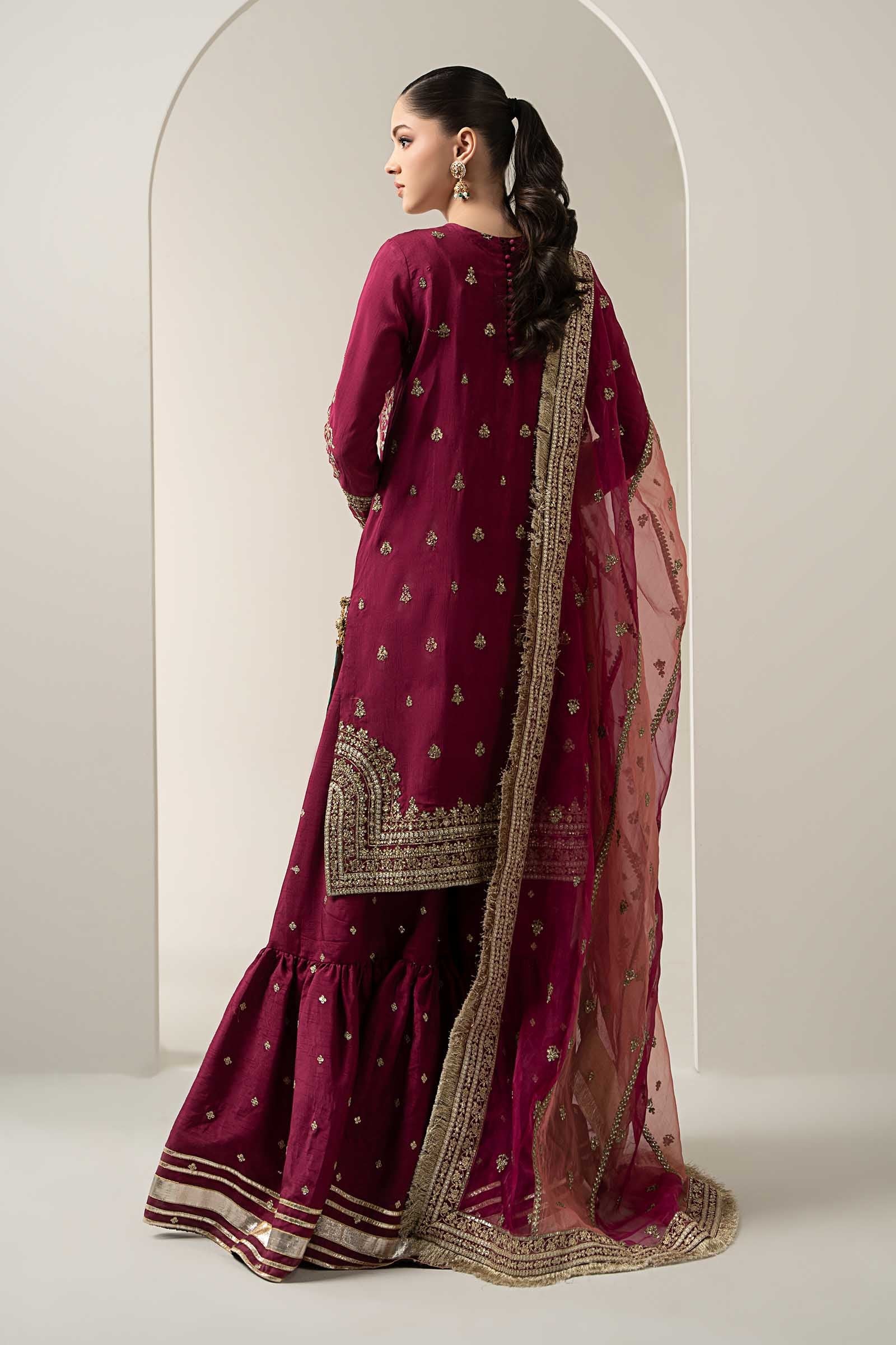 3 Piece Embroidered Raw Silk Suit - Image 14