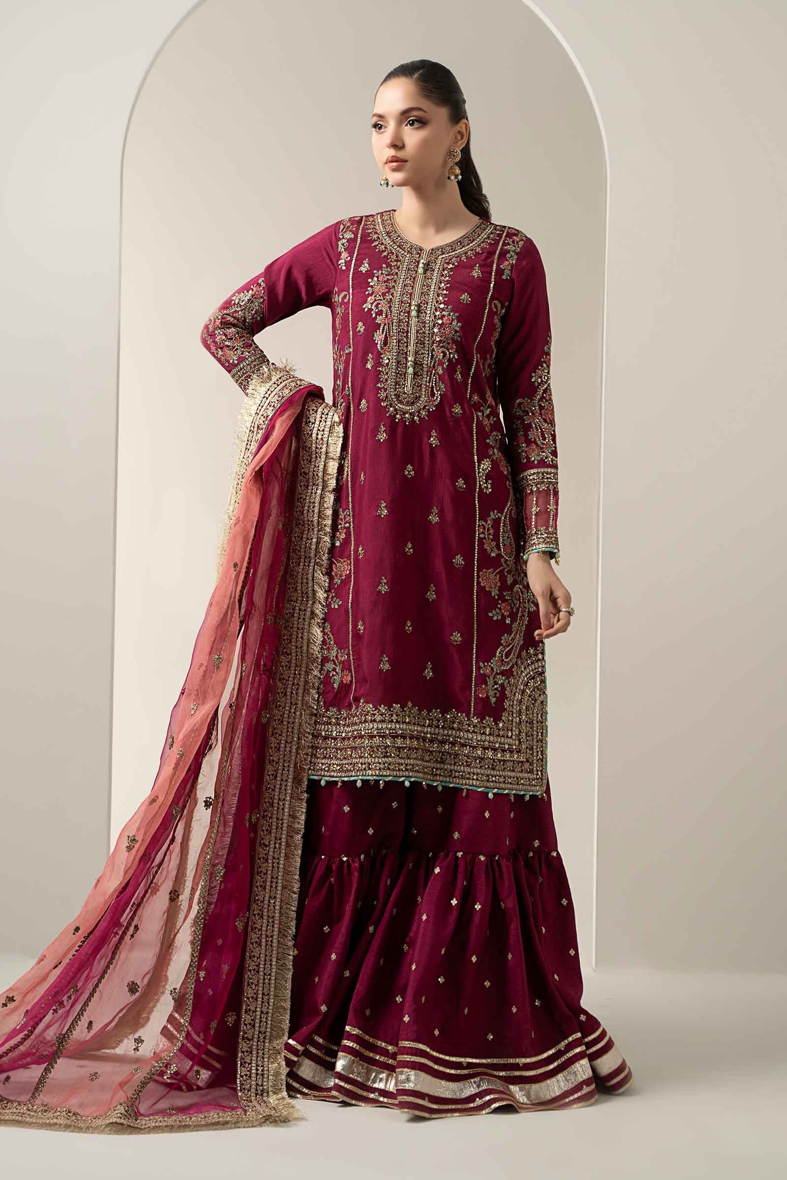 3 Piece Embroidered Raw Silk Suit - Image 5