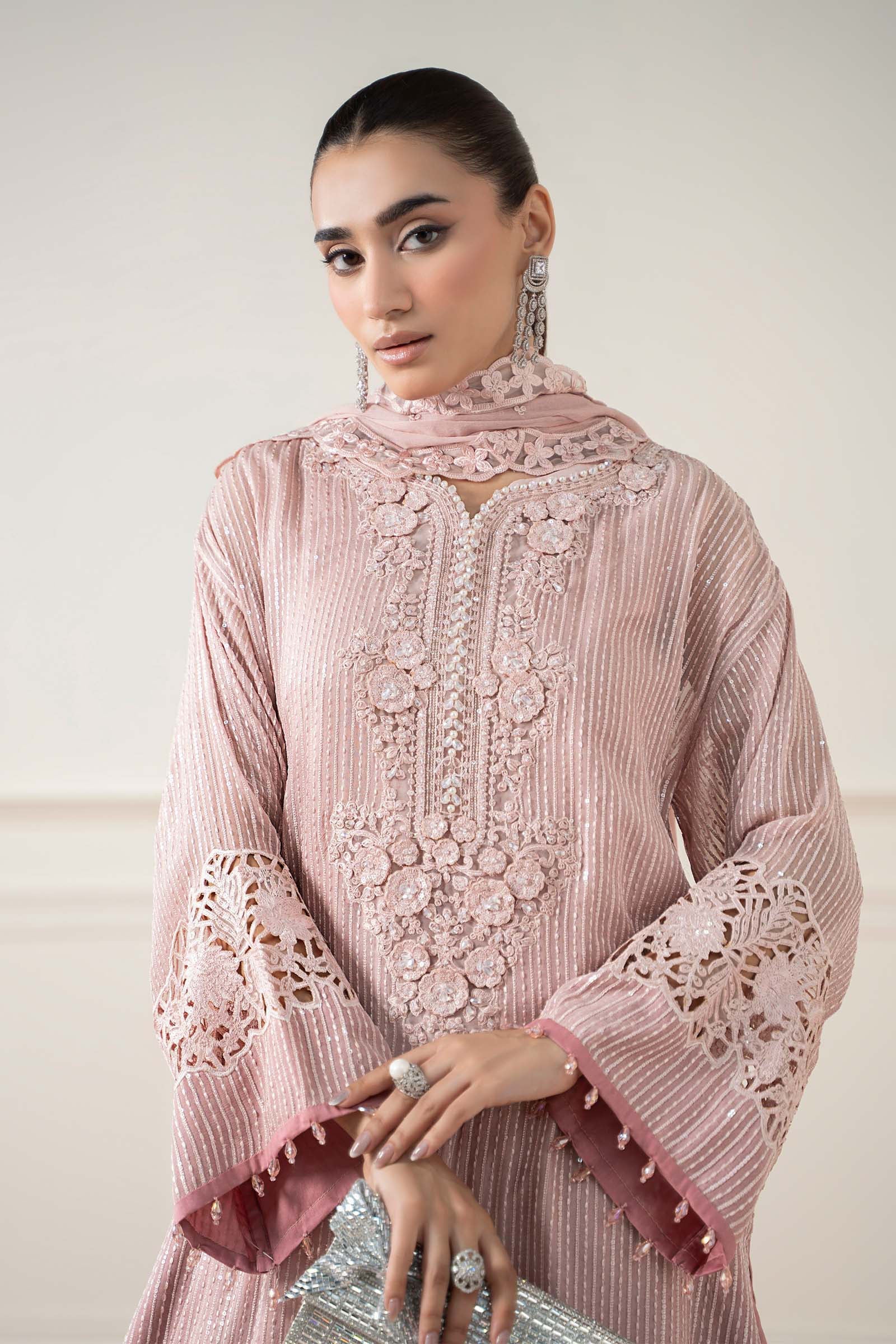 3 Piece Embroidered Chiffon Suit - Image 2
