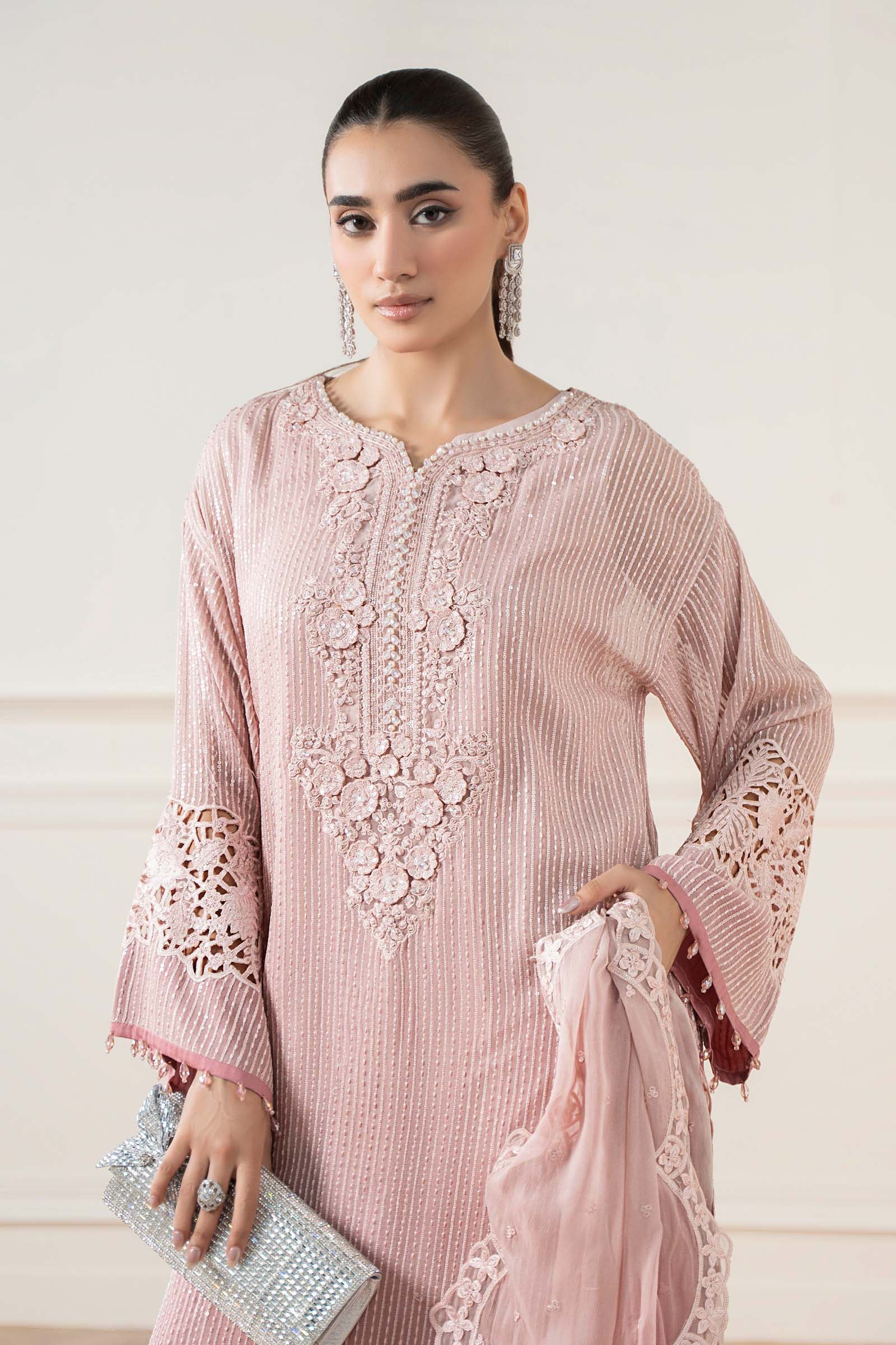3 Piece Embroidered Chiffon Suit - Image 3