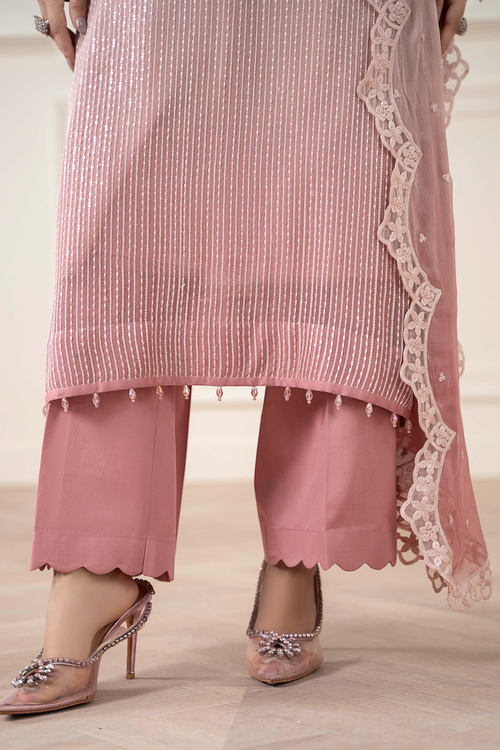 3 Piece Embroidered Chiffon Suit - Image 7