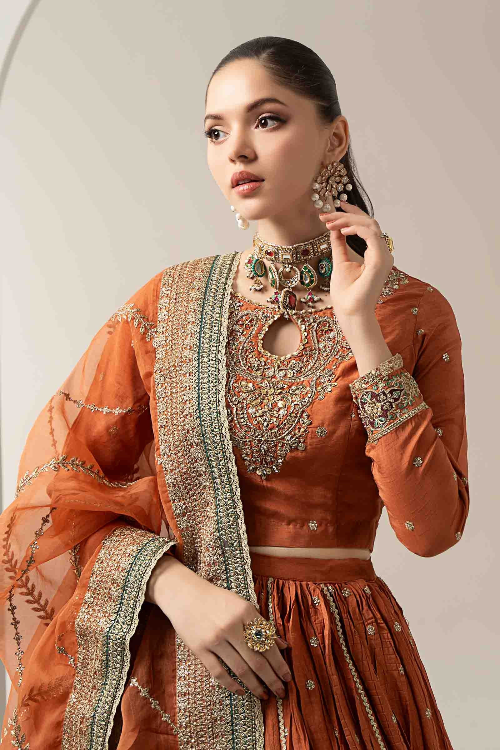 3 Piece Embroidered Raw Silk Suit - Image 3