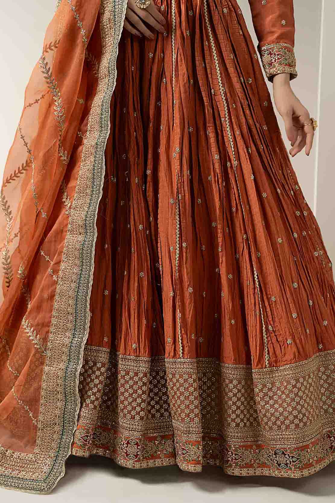 3 Piece Embroidered Raw Silk Suit - Image 5