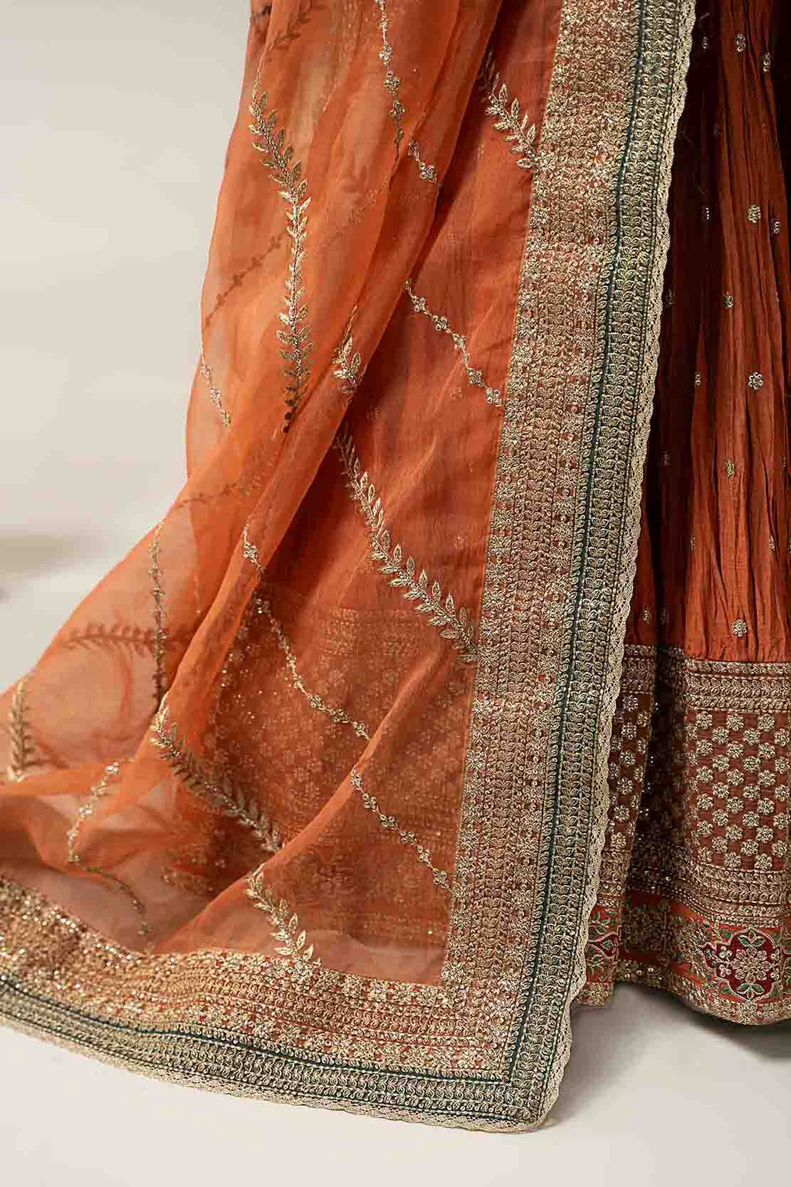 3 Piece Embroidered Raw Silk Suit - Image 6