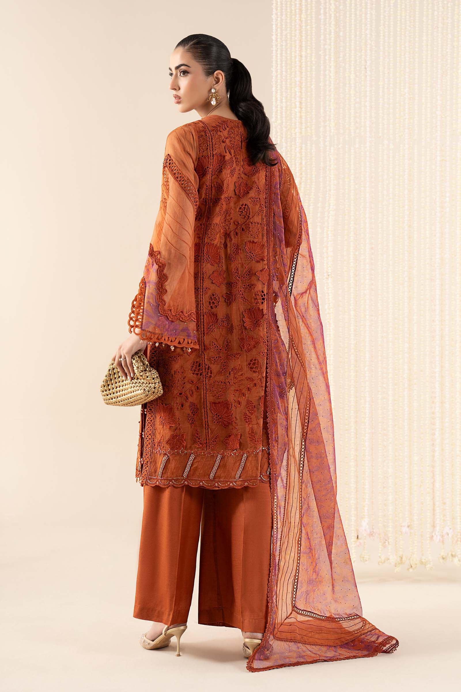 3 Piece Embroidered Organza Suit - Image 6