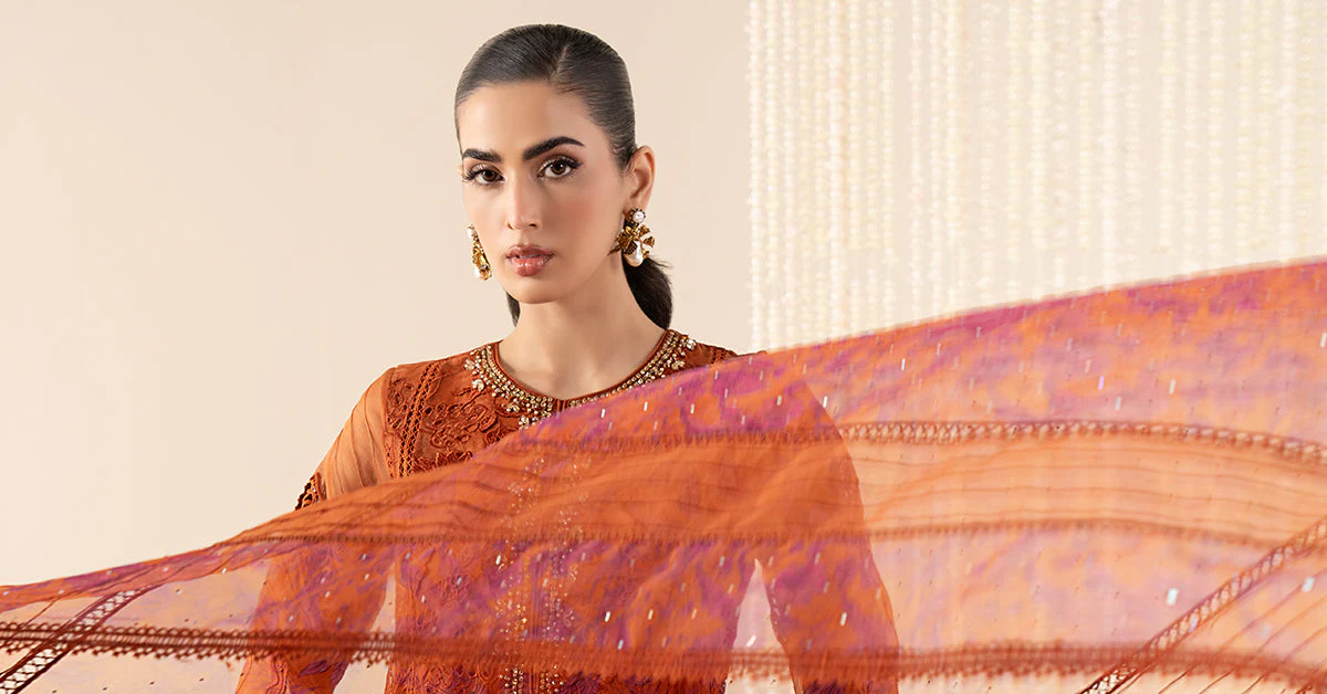 3 Piece Embroidered Organza Suit - Image 7