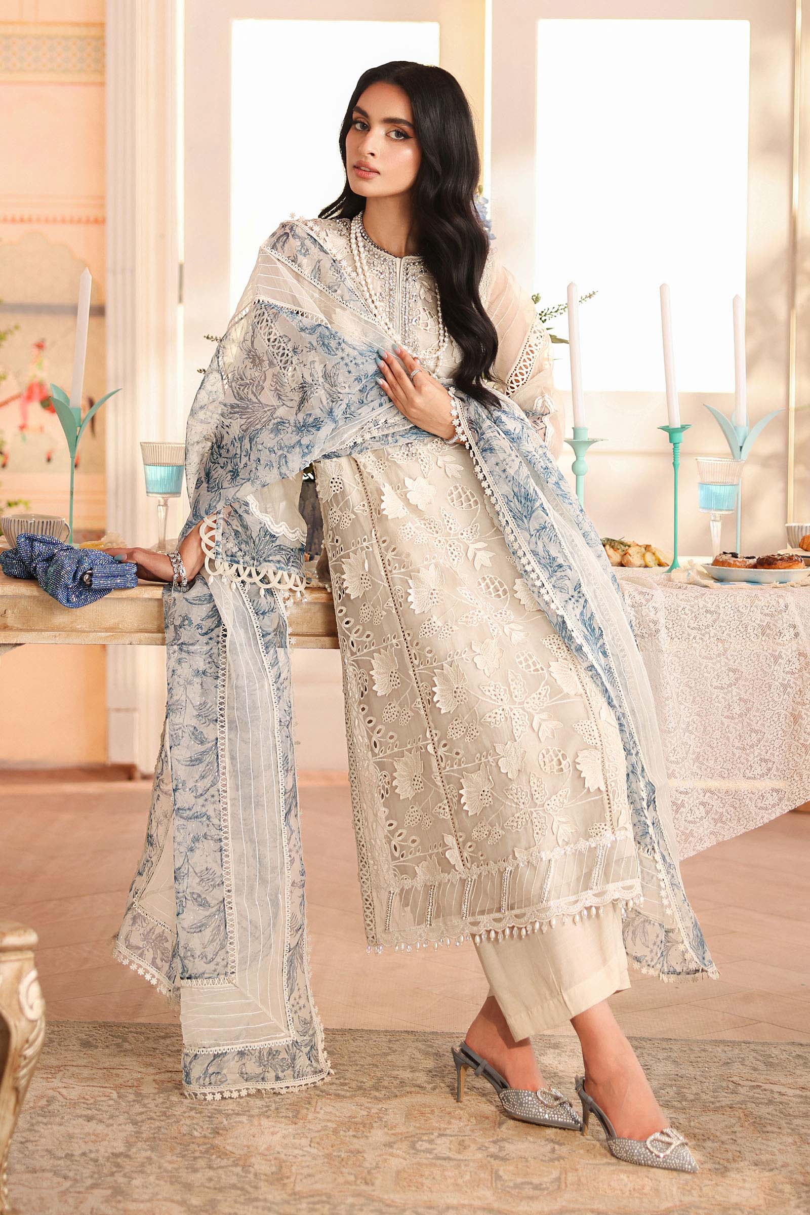 3 Piece Embroidered Organza Suit - Image 6