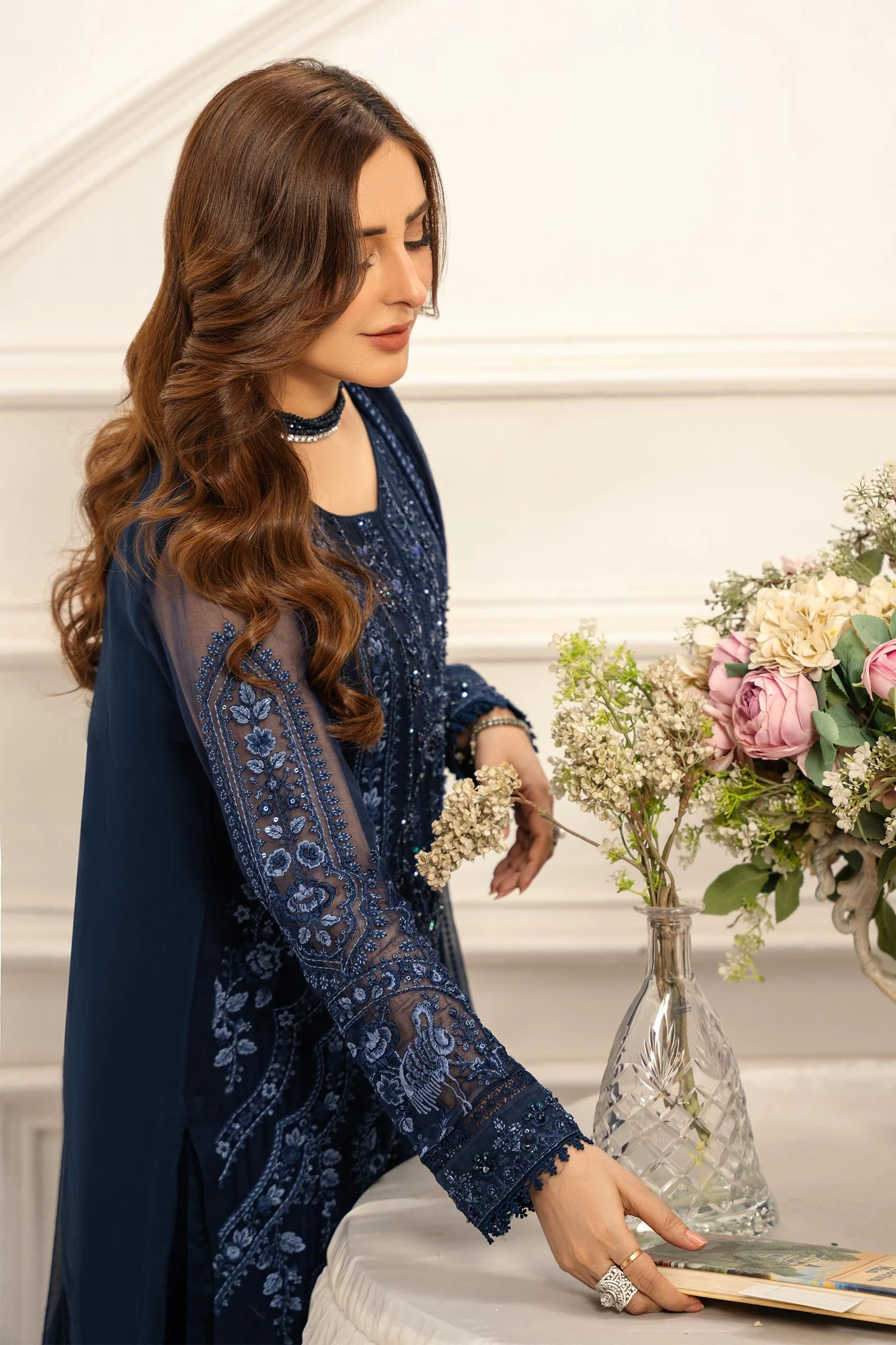 3 Piece Embroidered Chiffon Suit - Image 3