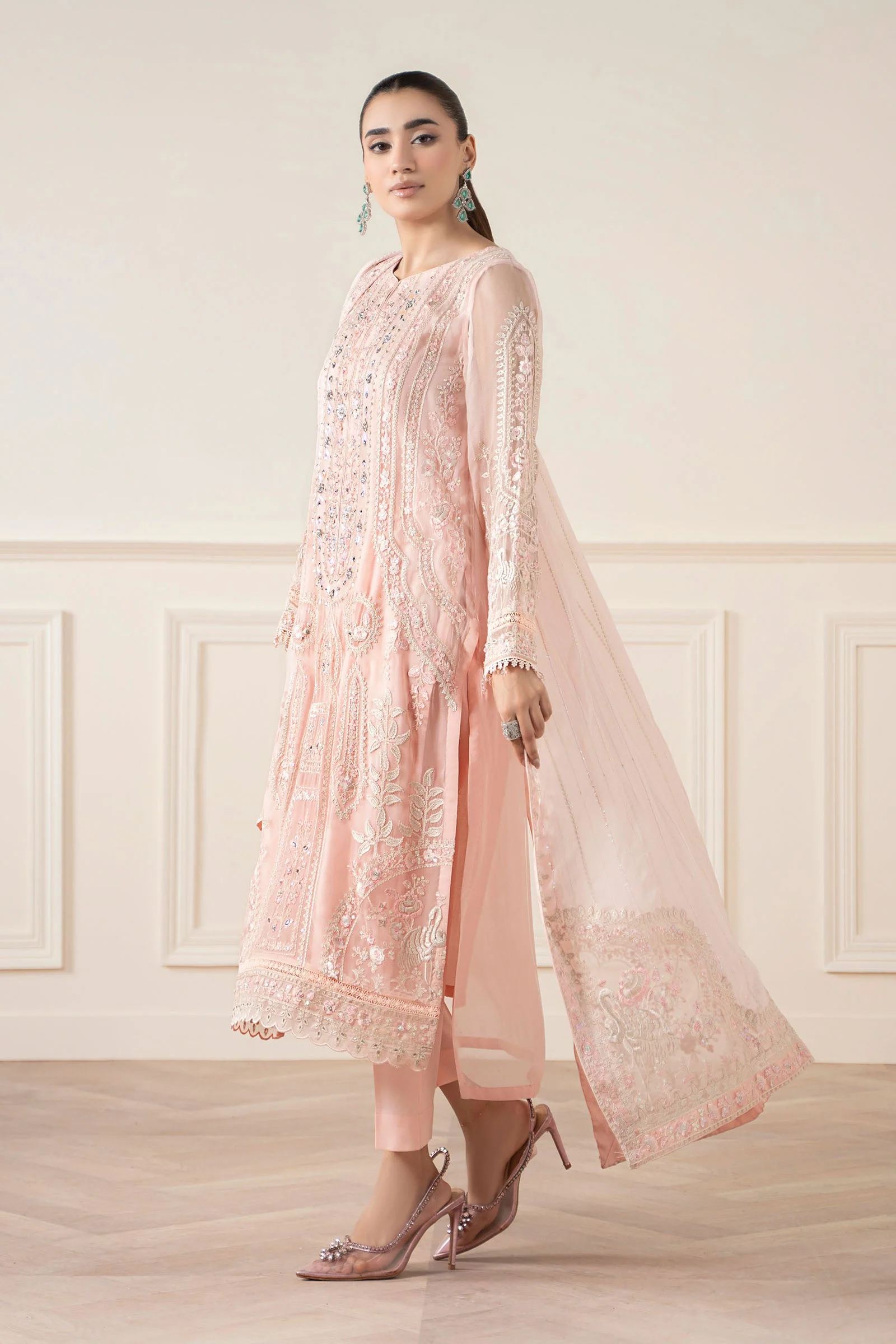 3 Piece Embroidered Chiffon Suit - Image 7