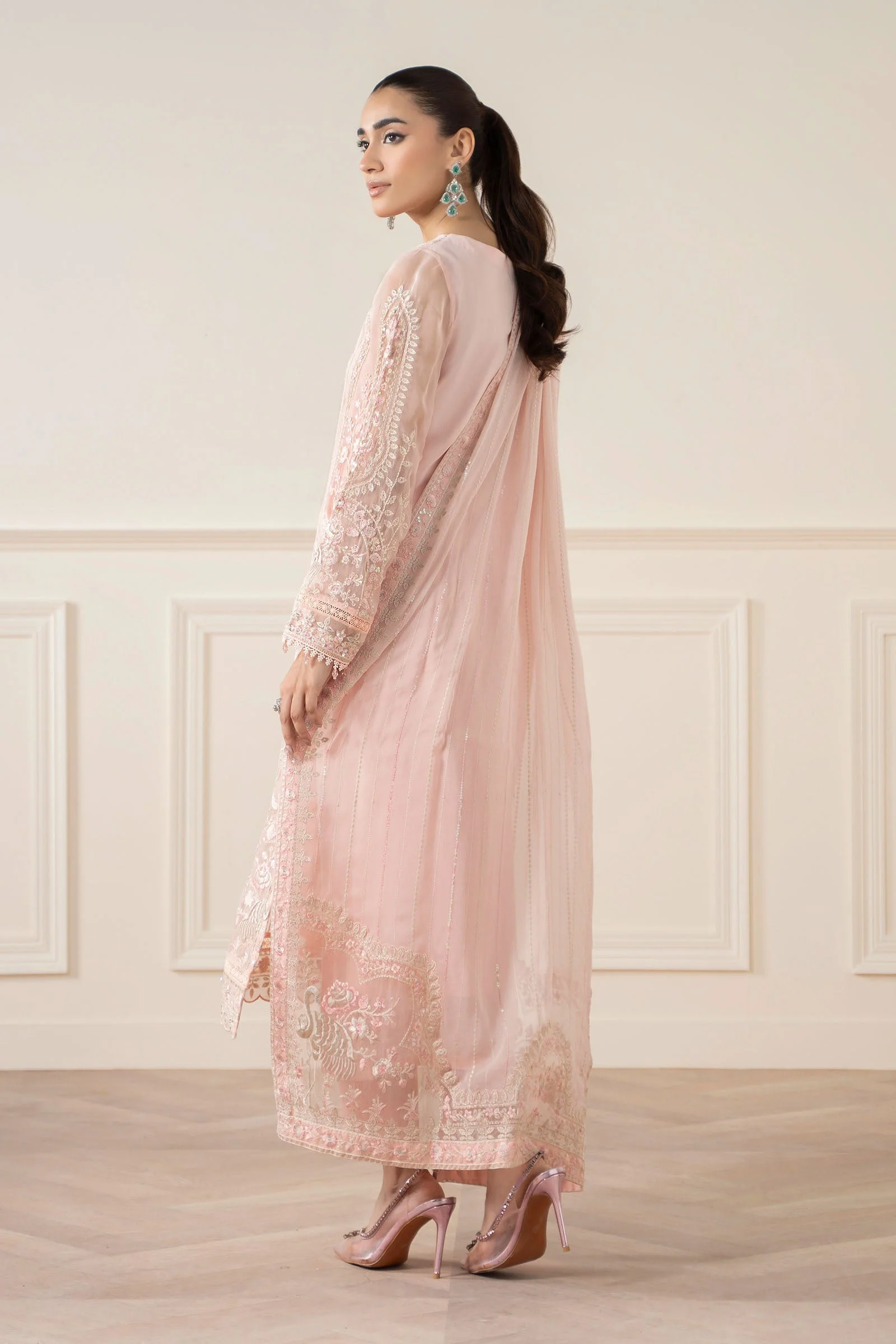 3 Piece Embroidered Chiffon Suit - Image 8