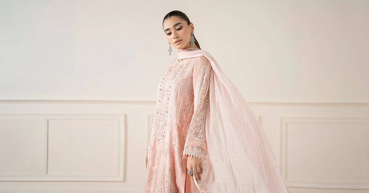 3 Piece Embroidered Chiffon Suit - Image 9