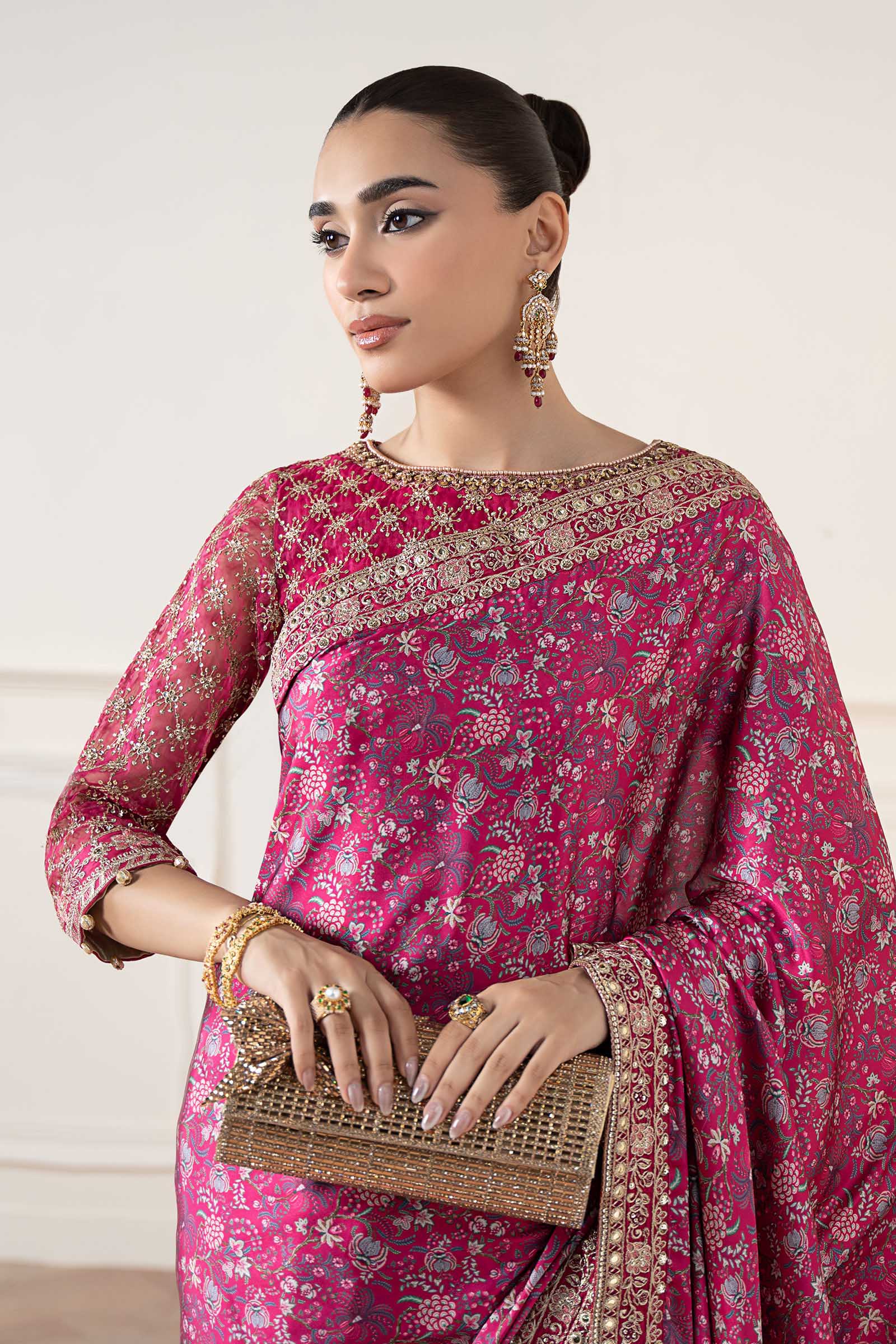 Embroidered Silk Saree - Image 2