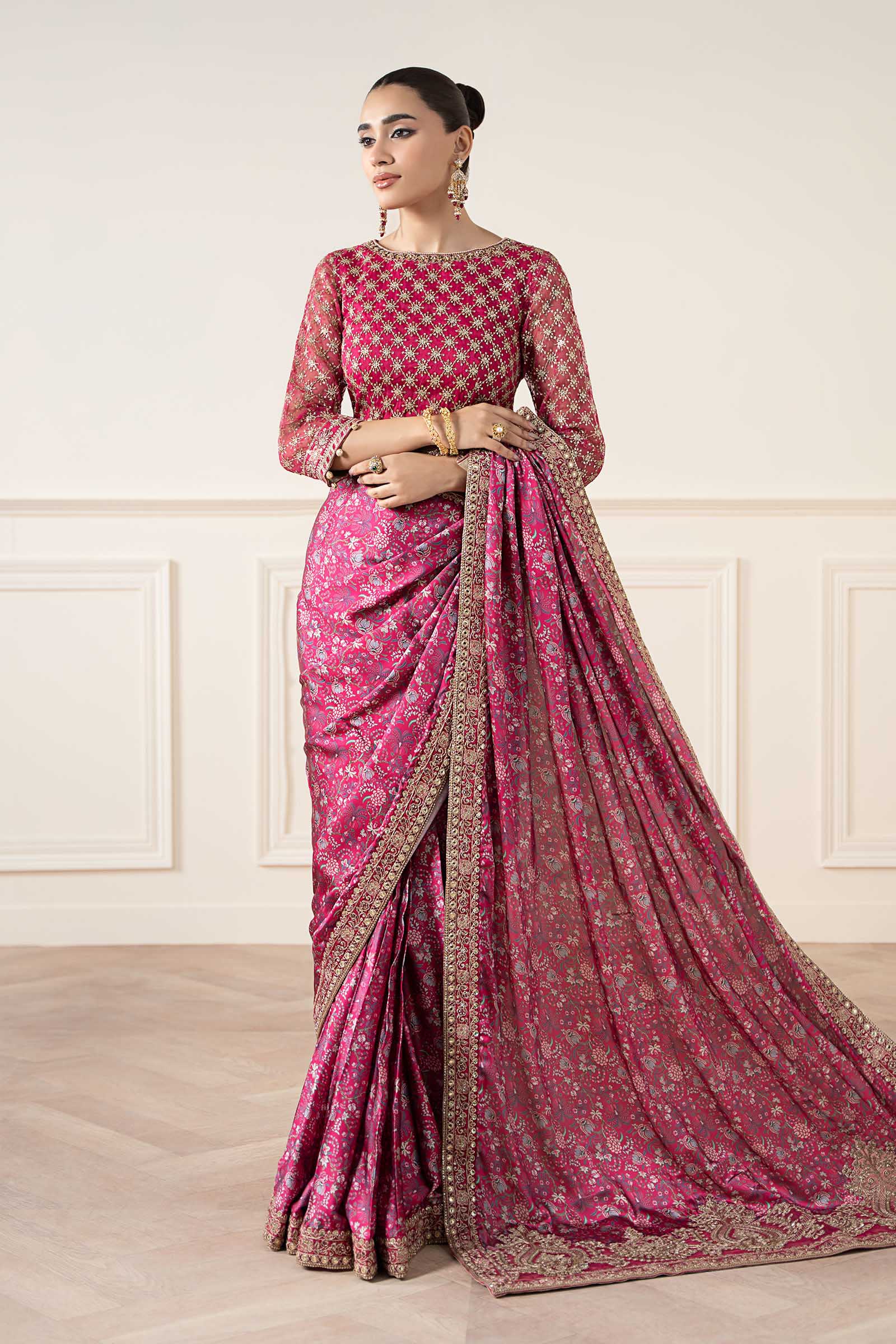 Embroidered Silk Saree - Image 4
