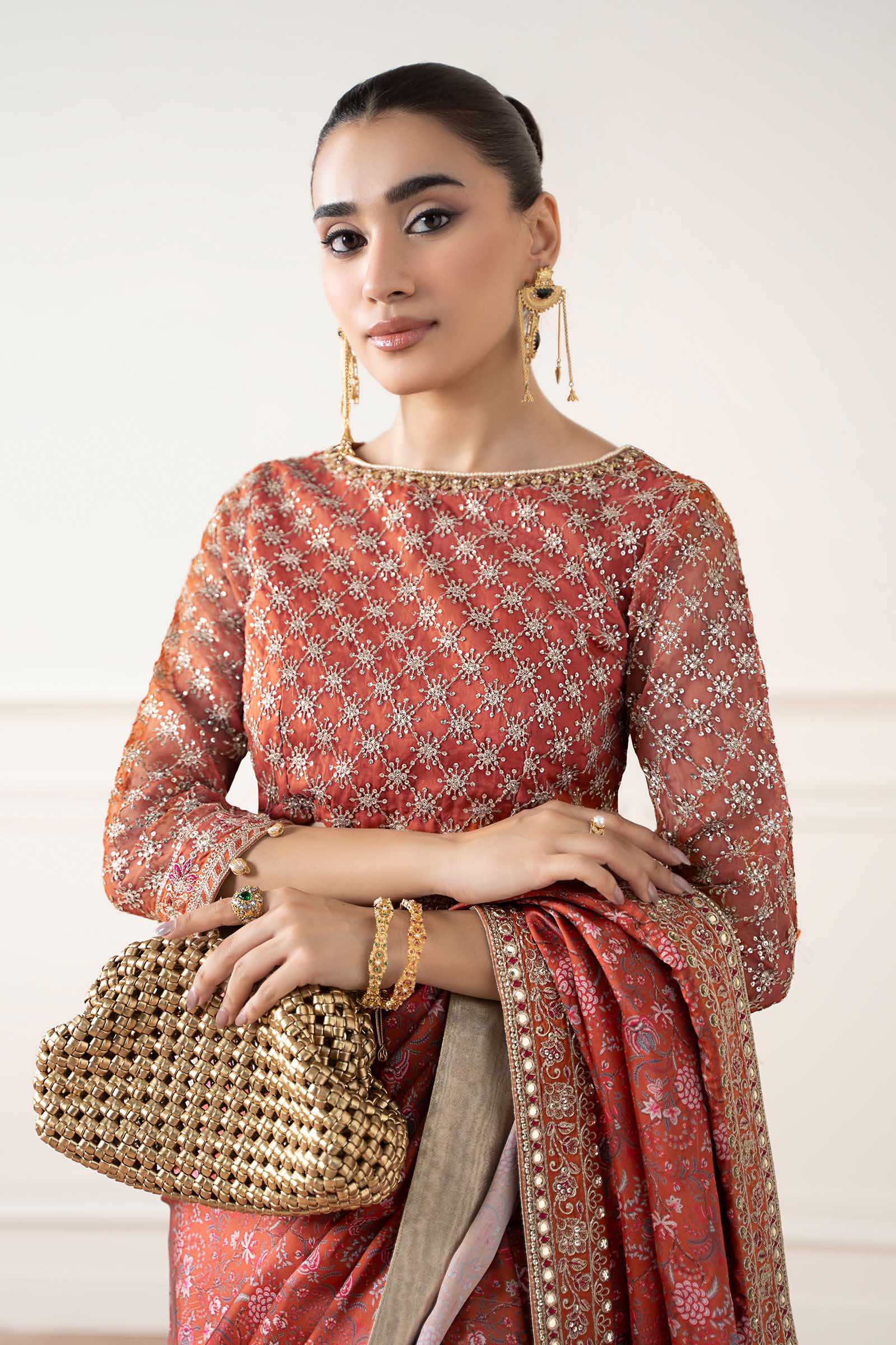 Embroidered Silk Saree - Image 3