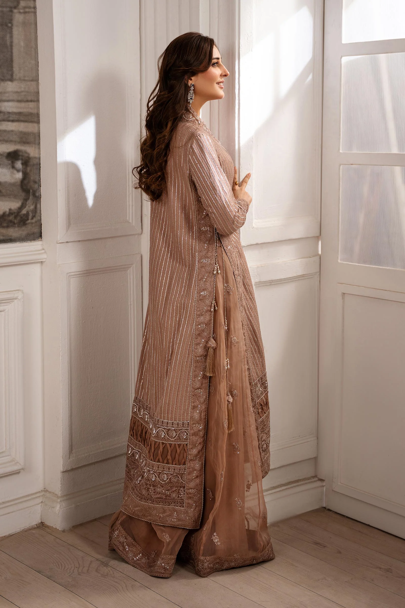 2 Piece Embroidered Raw Silk Suit - Image 6