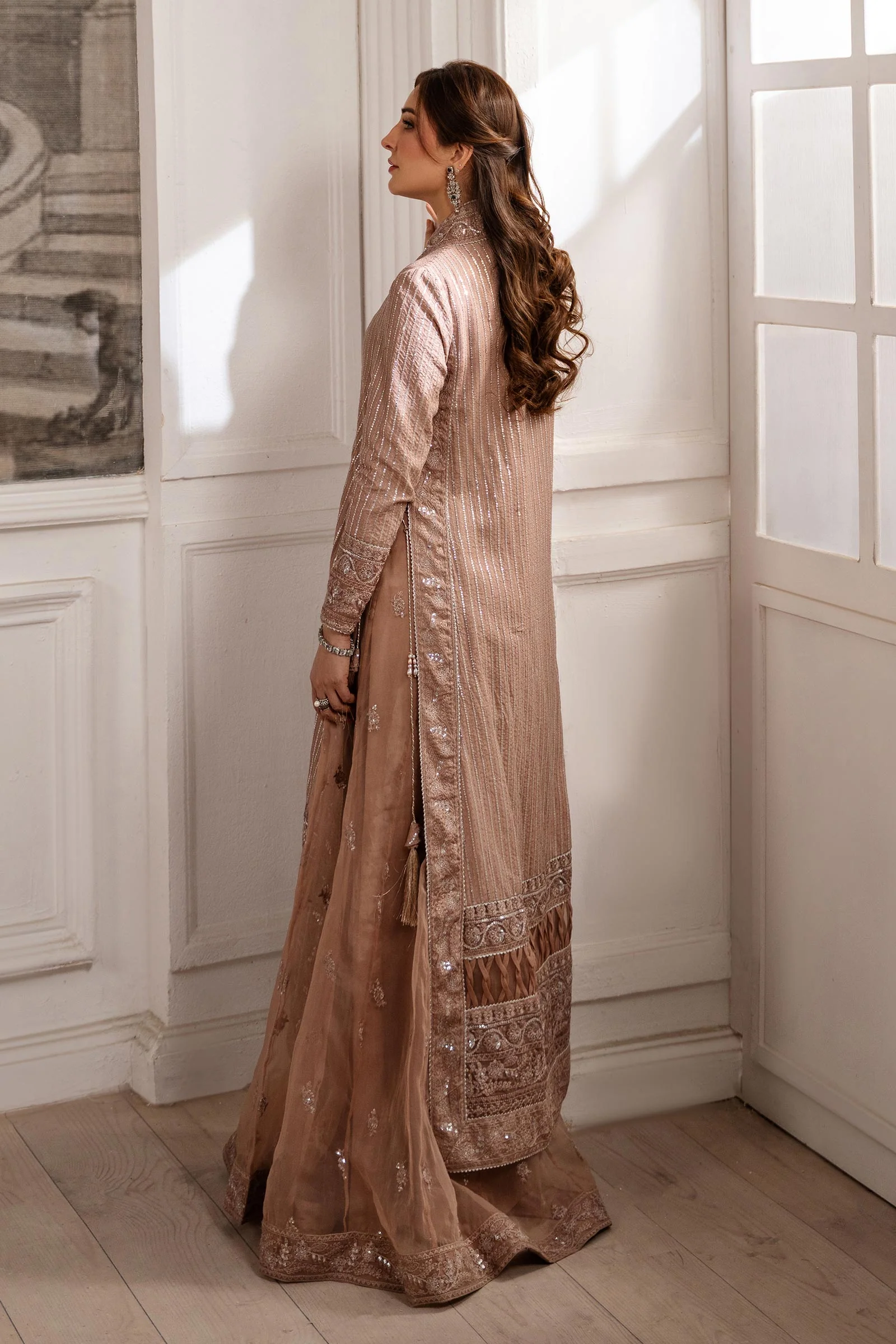 2 Piece Embroidered Raw Silk Suit - Image 7