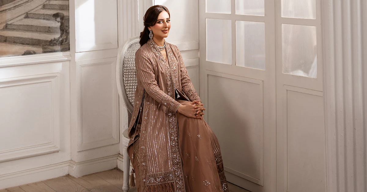2 Piece Embroidered Raw Silk Suit - Image 8