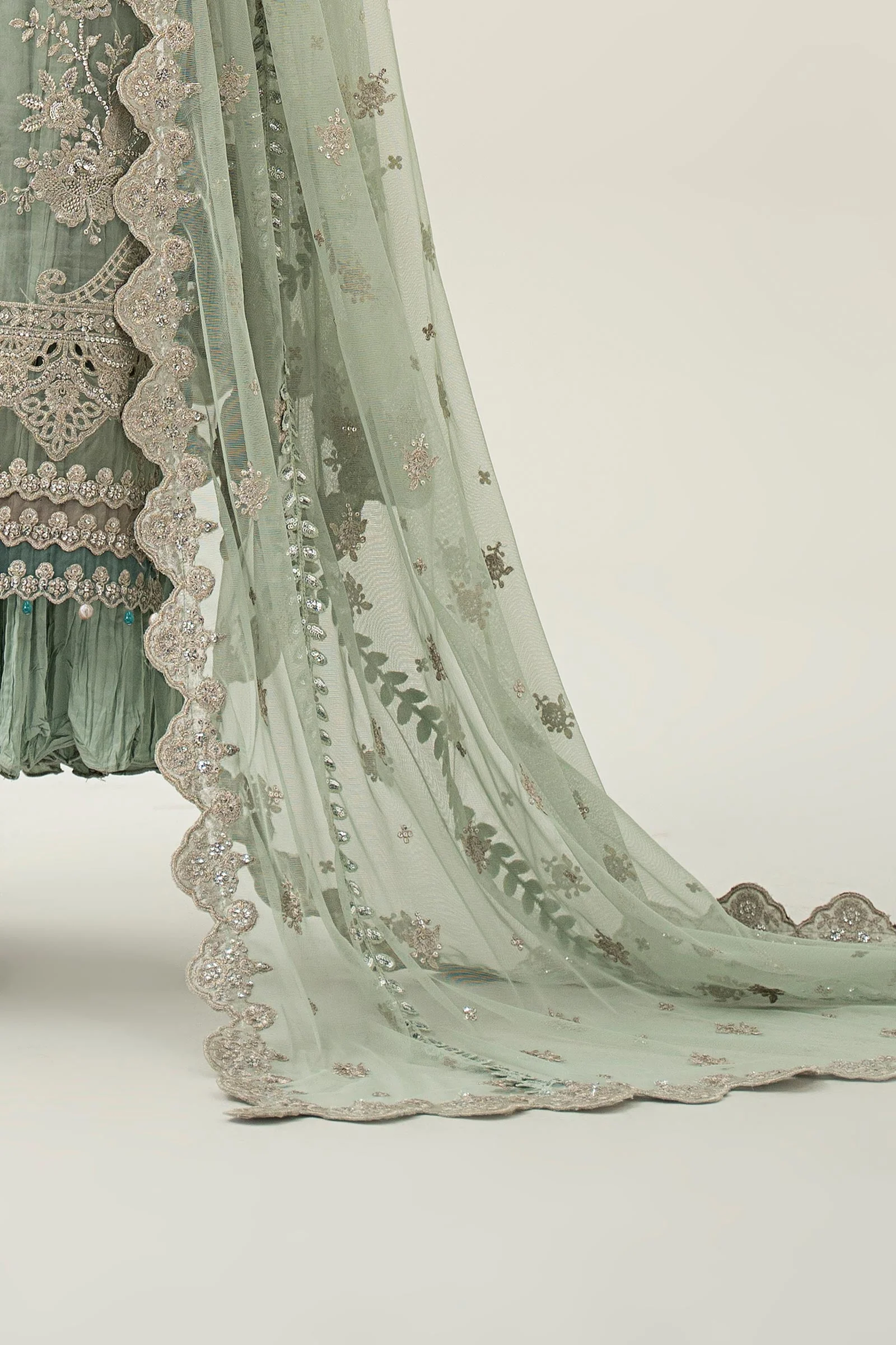 3 Piece Embroidered Organza Suit - Image 5