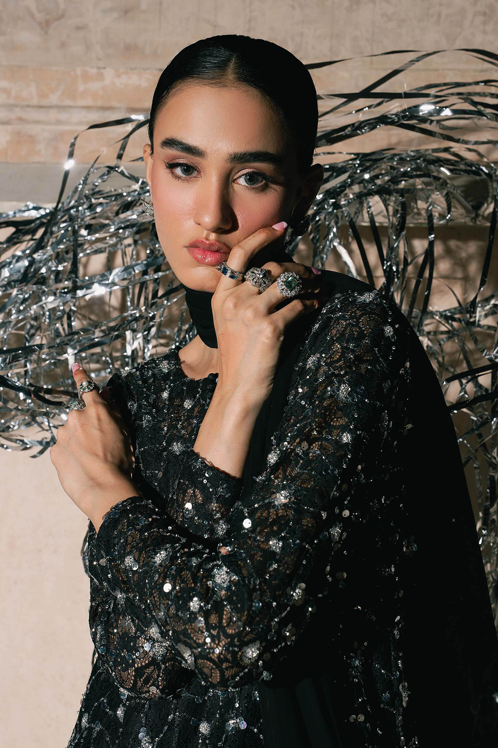 3 Piece Embroidered Net Suit - Image 5