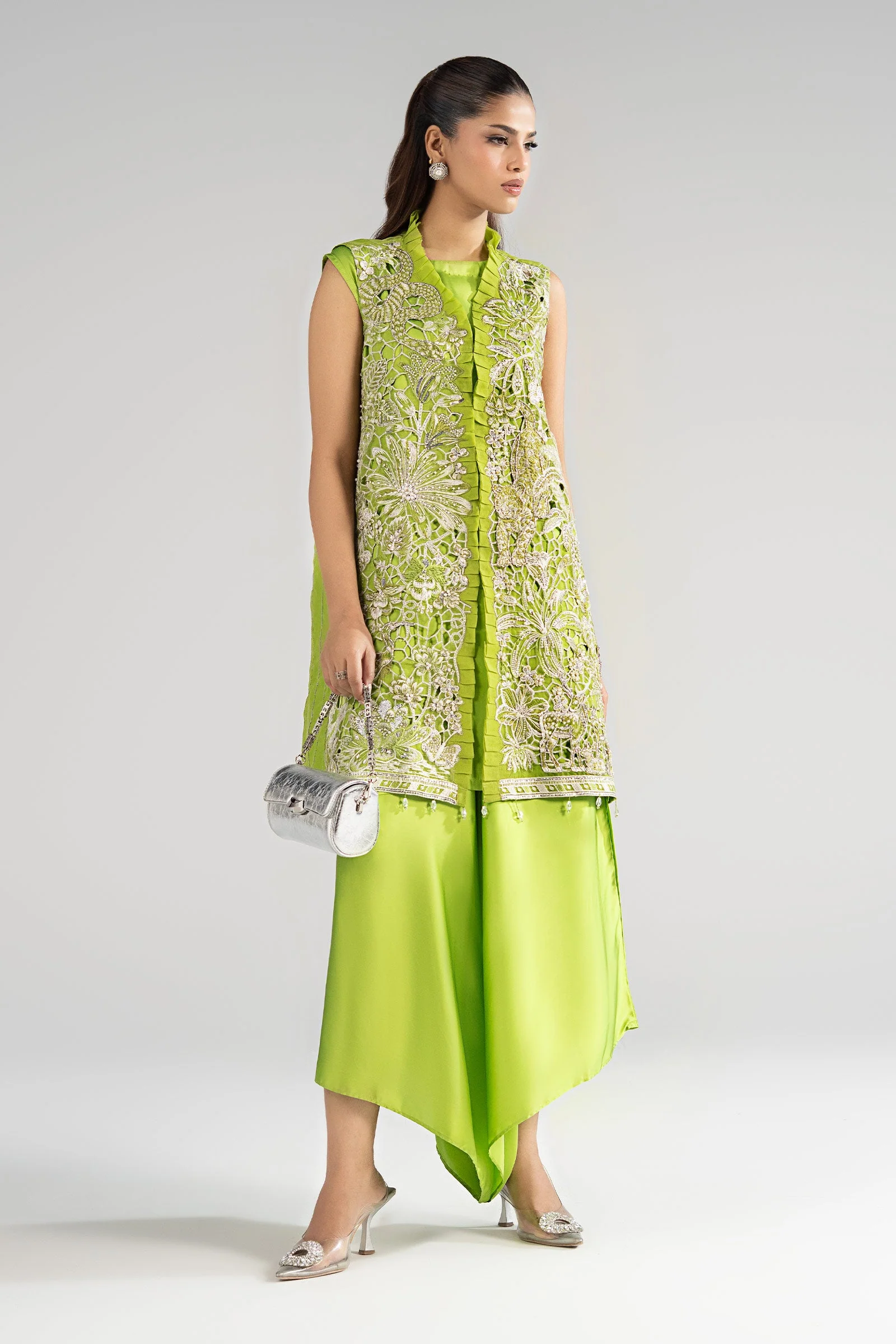 3 Piece Embroidered Organza Suit - Image 7
