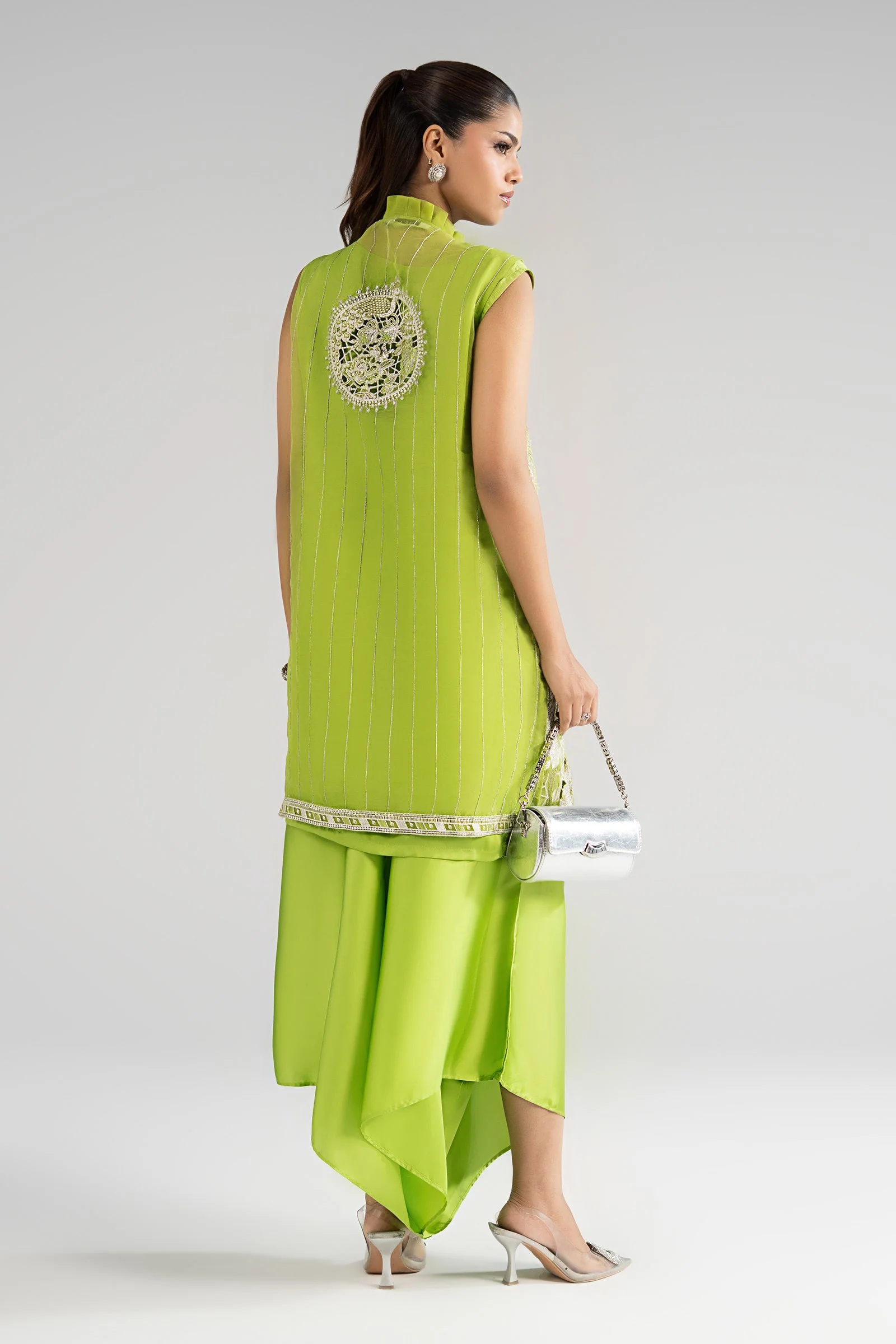 3 Piece Embroidered Organza Suit - Image 8