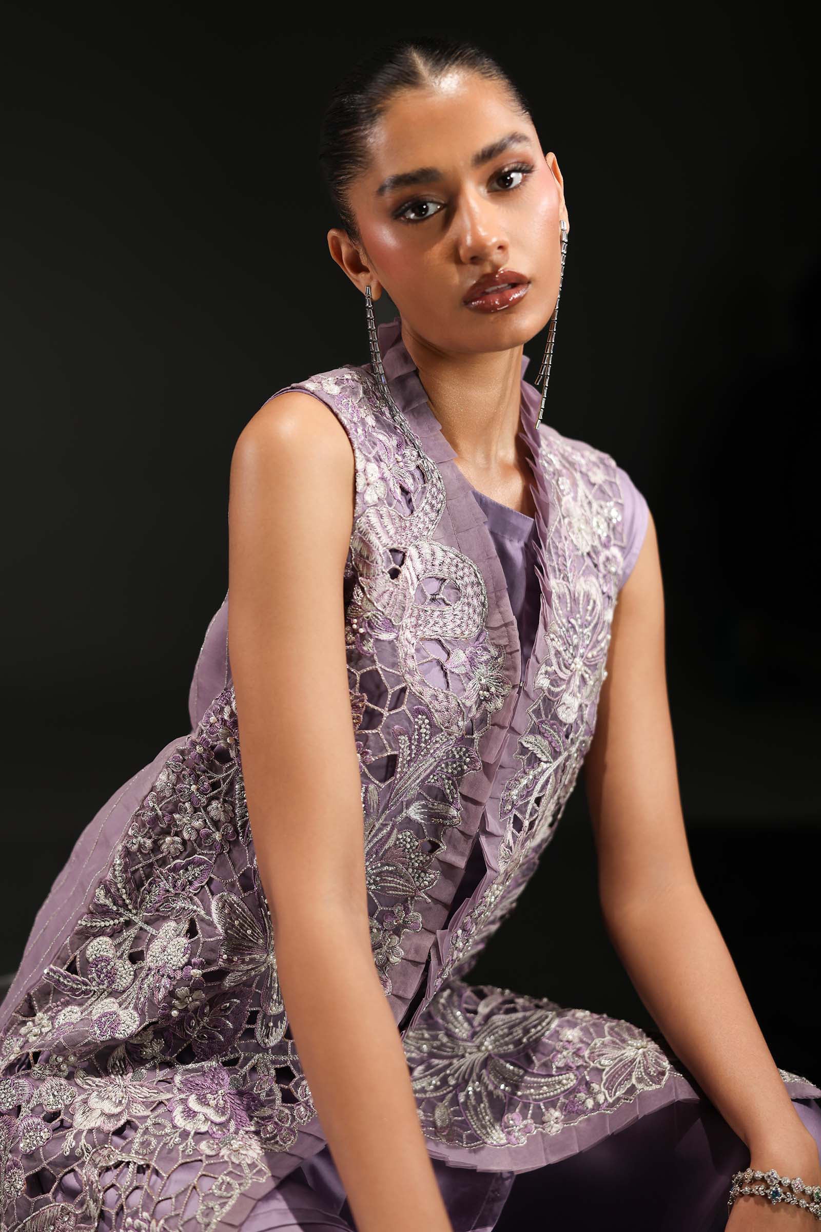 3 Piece Embroidered Organza Suit - Image 2