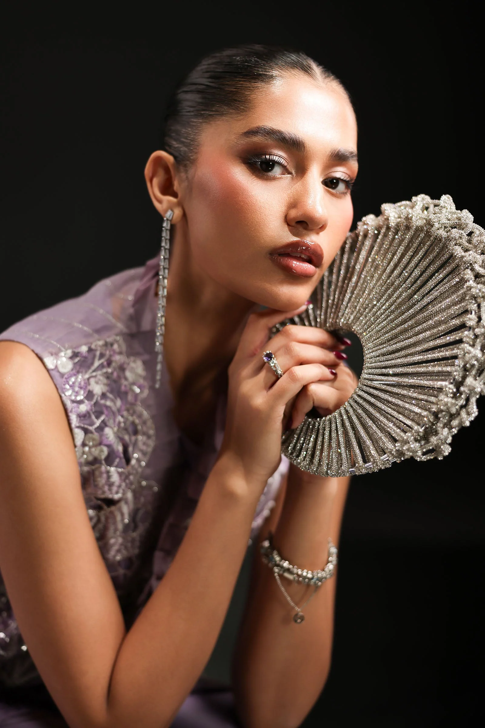 3 Piece Embroidered Organza Suit - Image 5