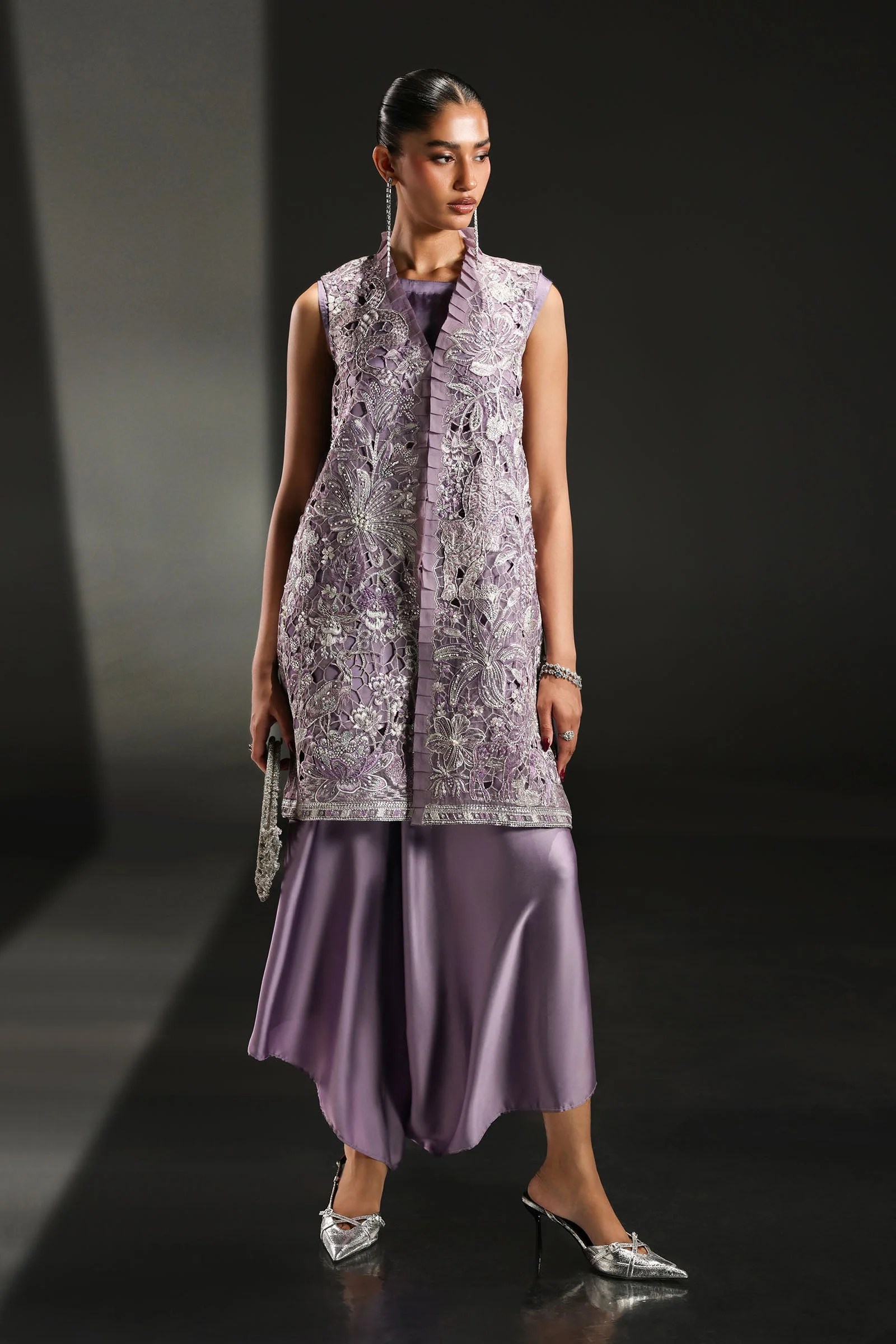 3 Piece Embroidered Organza Suit - Image 6