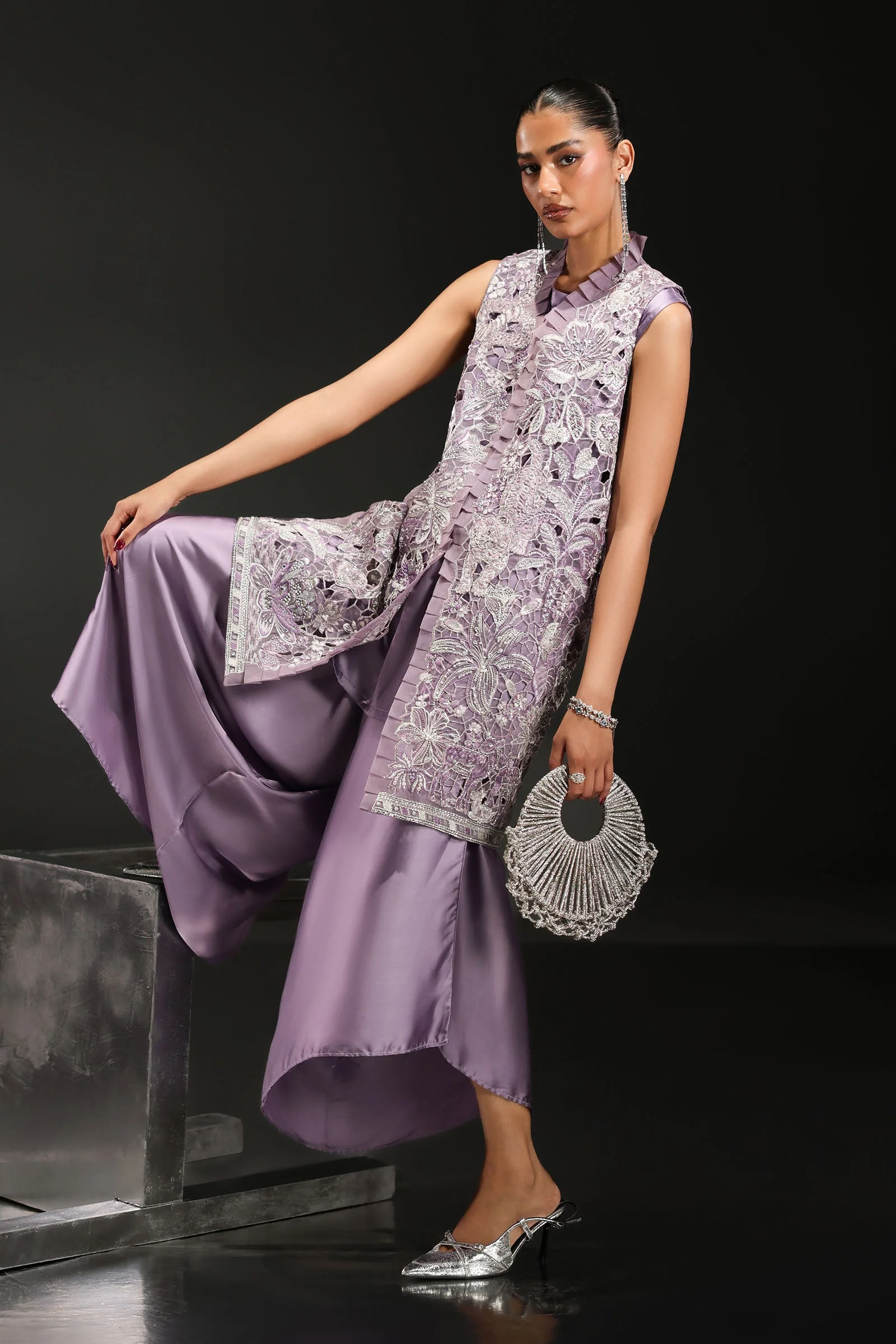 3 Piece Embroidered Organza Suit - Image 7
