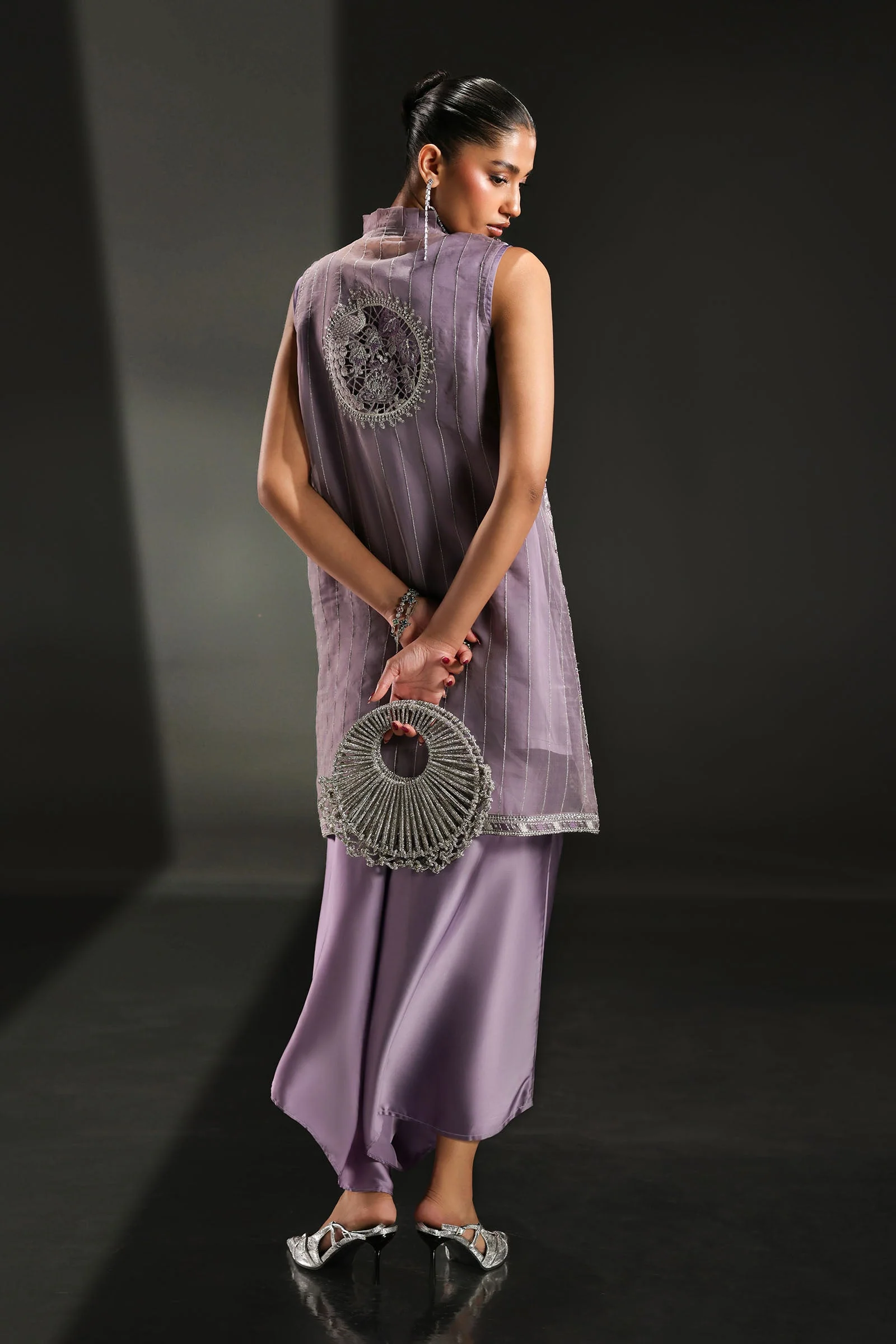 3 Piece Embroidered Organza Suit - Image 8