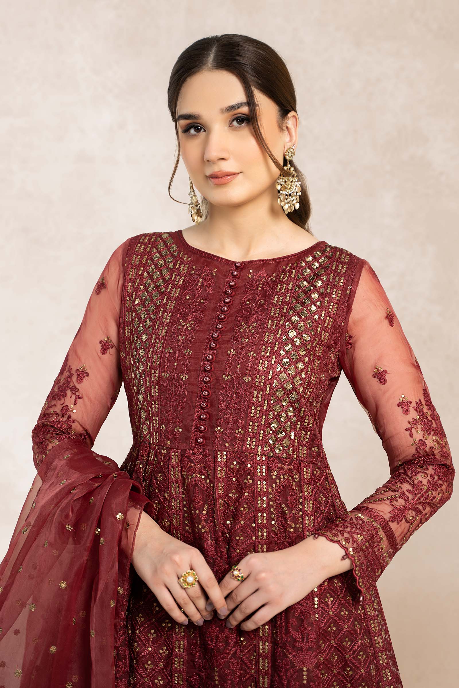 3 Piece Embroidered Frock - Image 2