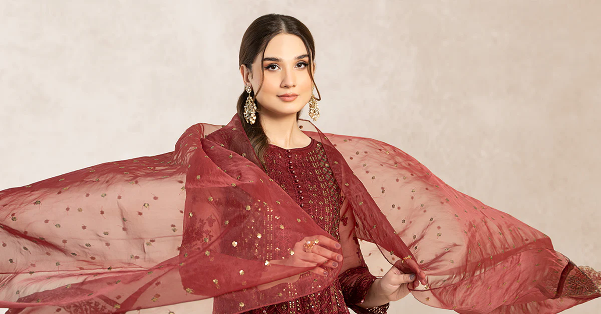 3 Piece Embroidered Frock - Image 6