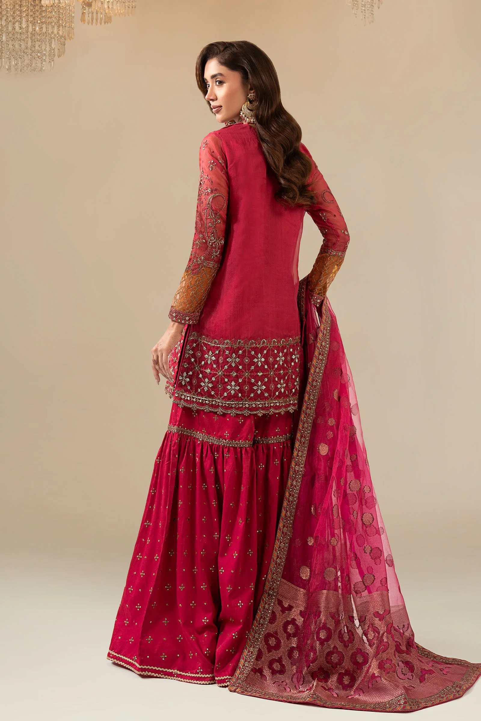 3 Piece Embroidered Organza Suit - Image 6