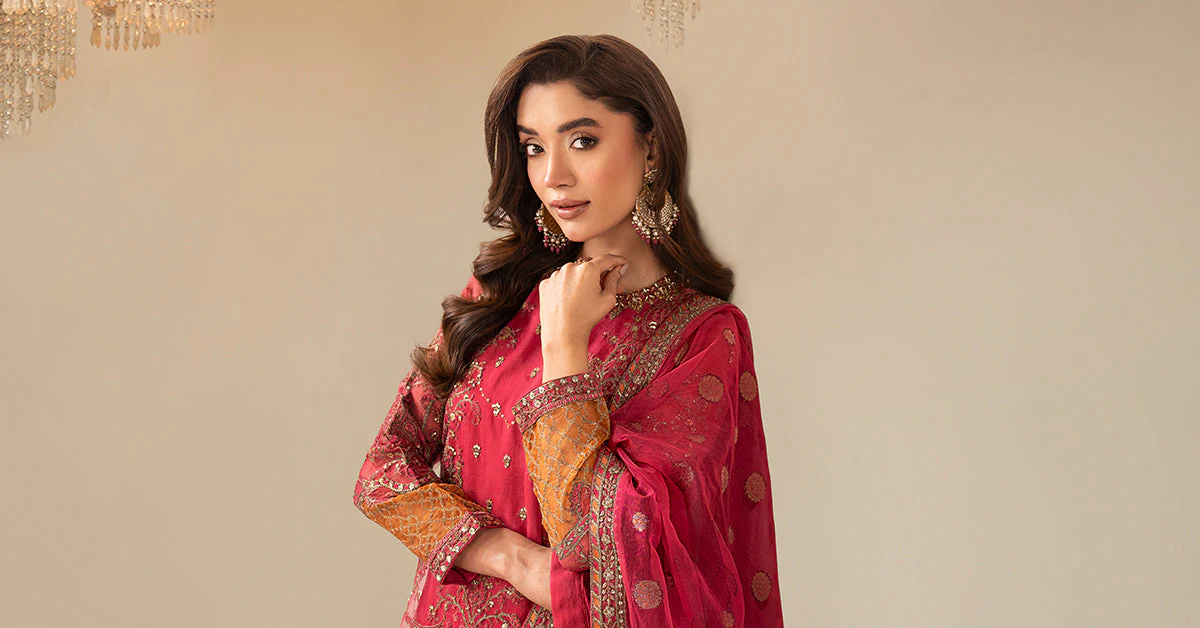 3 Piece Embroidered Organza Suit - Image 7