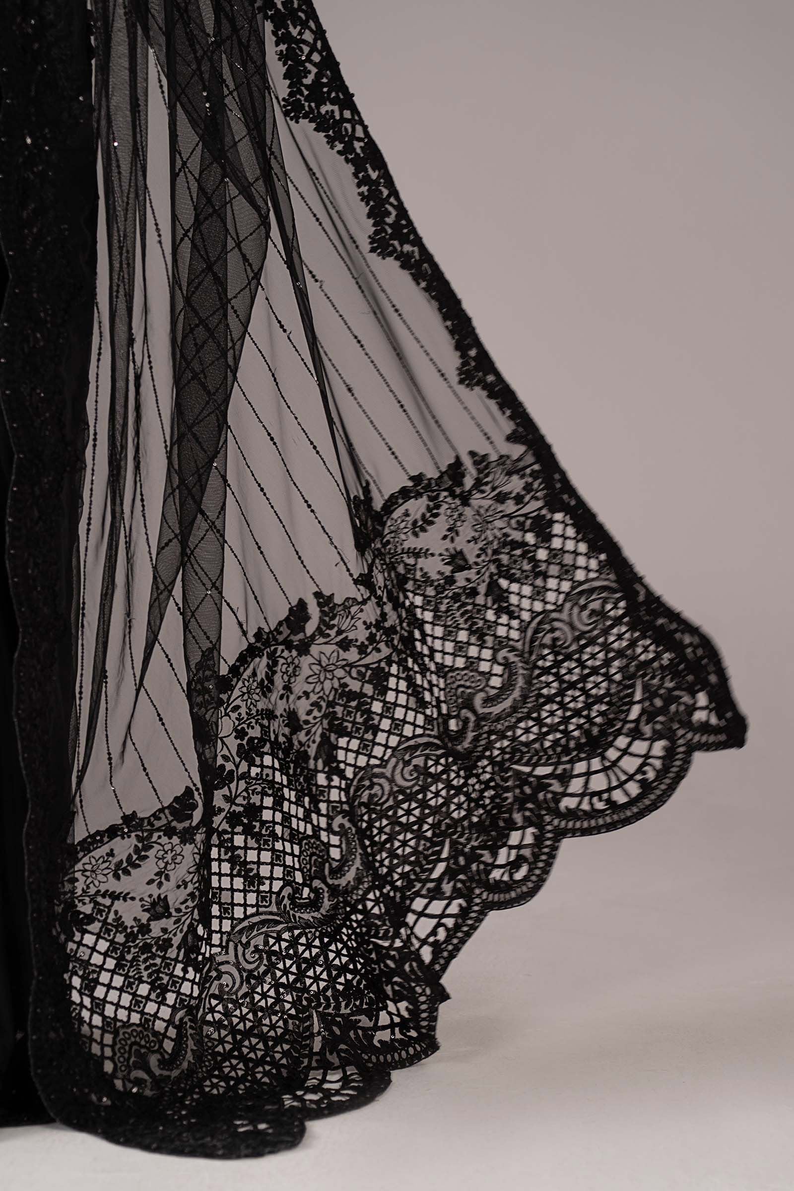 Embroidered Net Saree - Image 5