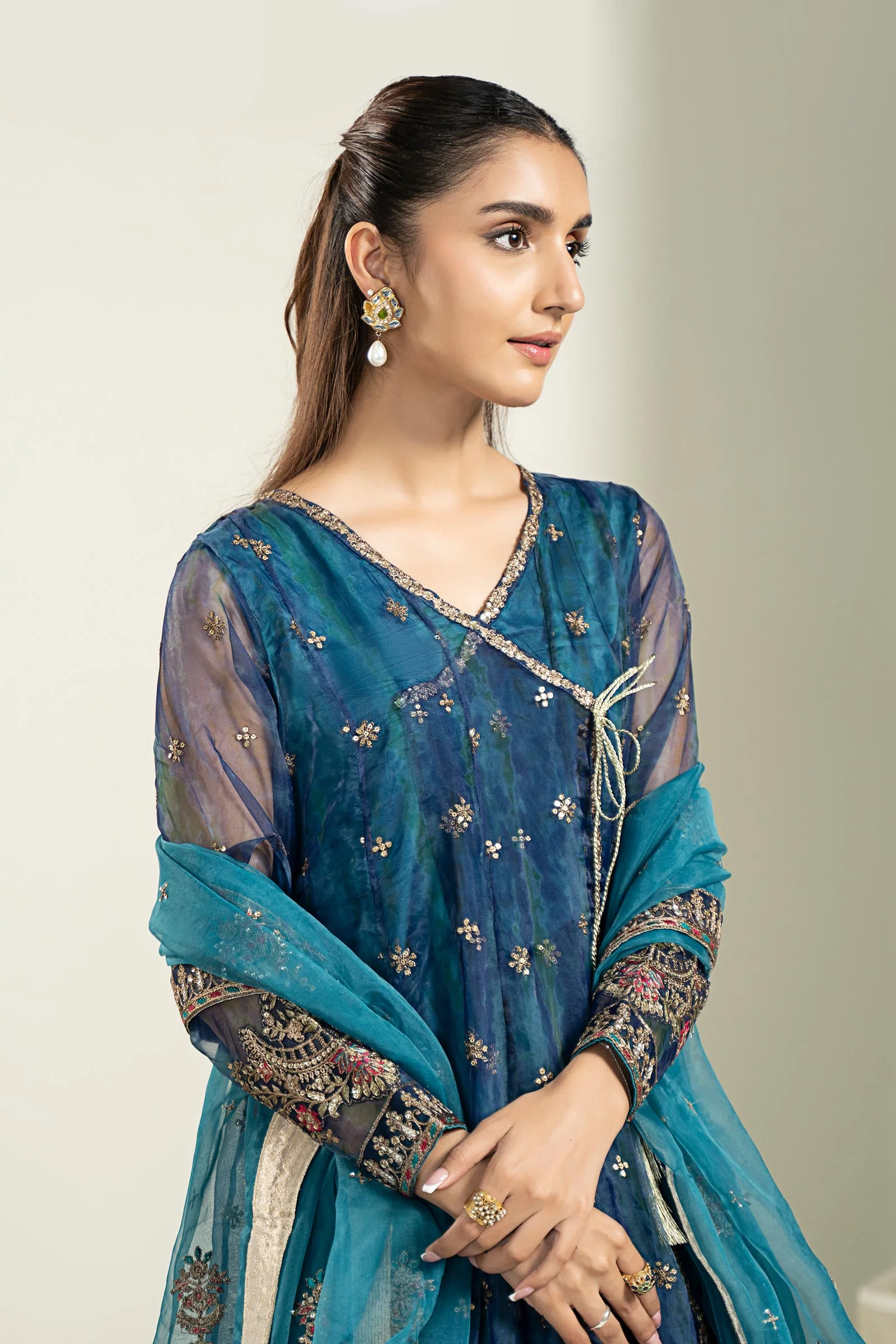 3 Piece Embroidered Frock - Image 2