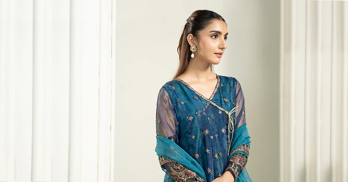 3 Piece Embroidered Frock - Image 6