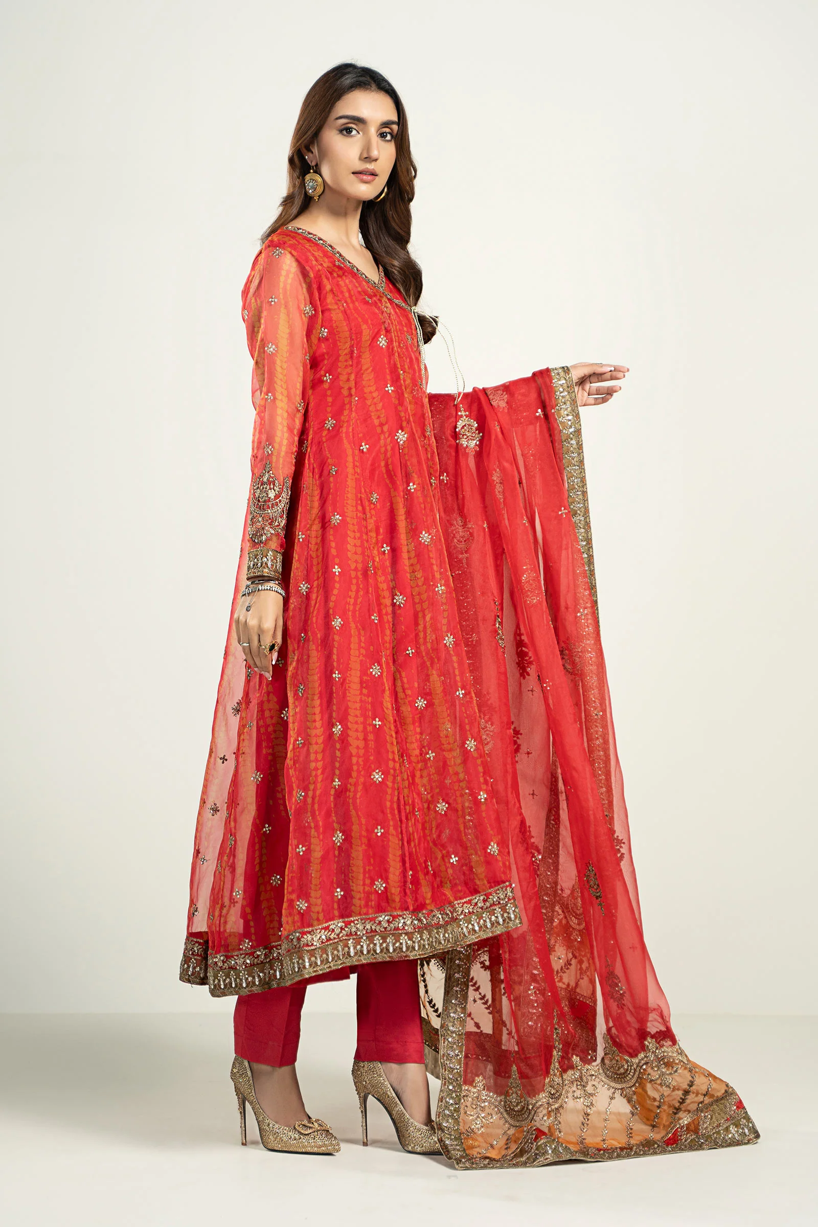 3 Piece Embroidered Frock - Image 4