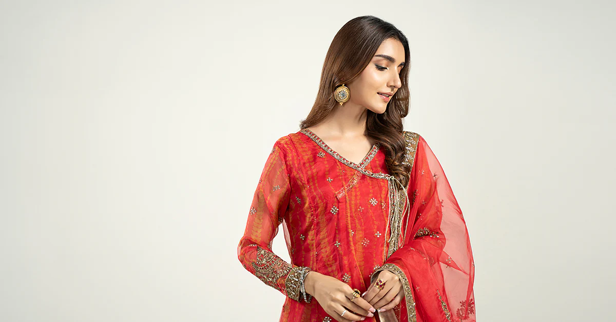 3 Piece Embroidered Frock - Image 6