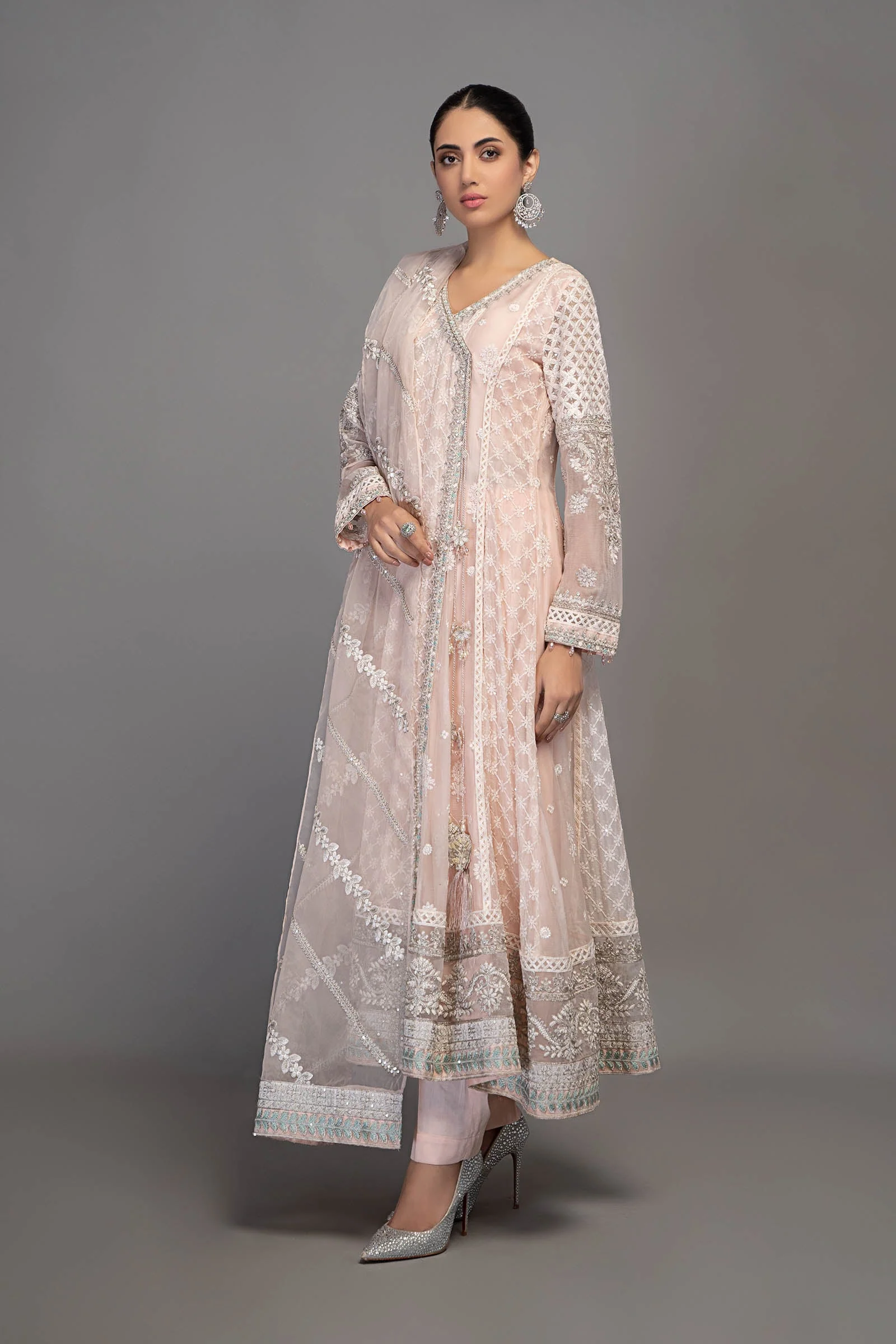 3 Piece Embroidered Chiffon Suit - Image 4