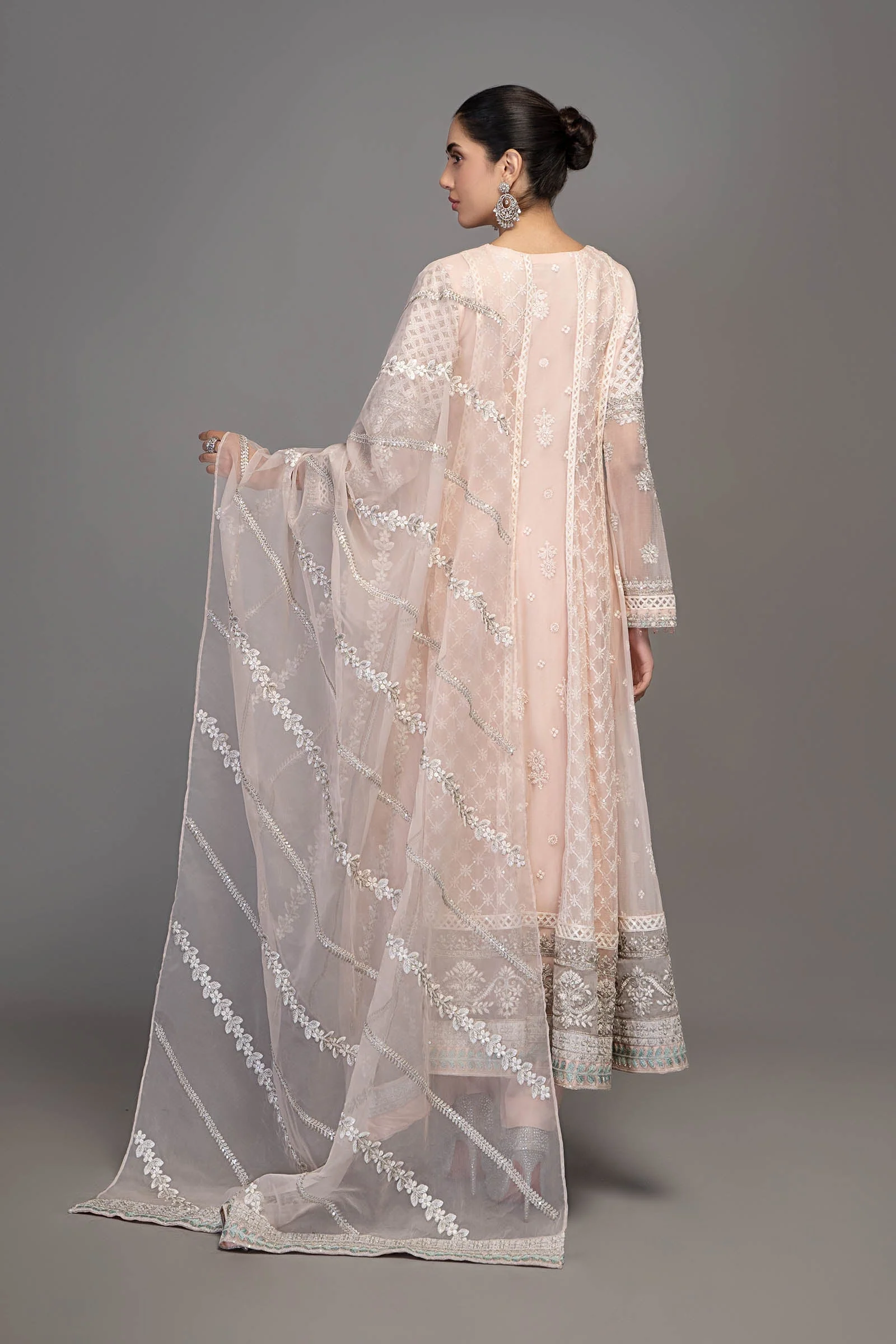 3 Piece Embroidered Chiffon Suit - Image 6