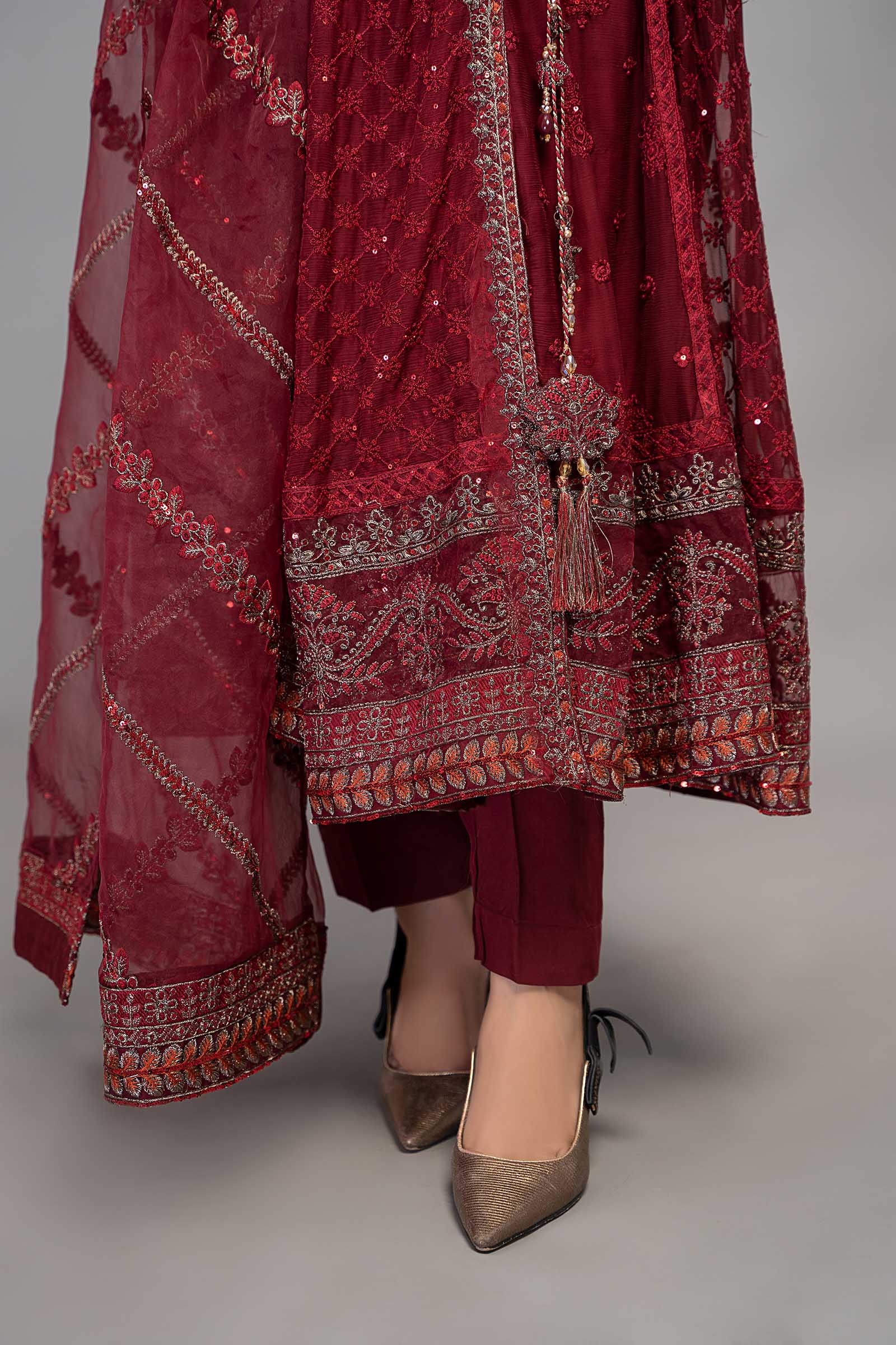 3 Piece Embroidered Chiffon Suit - Image 3
