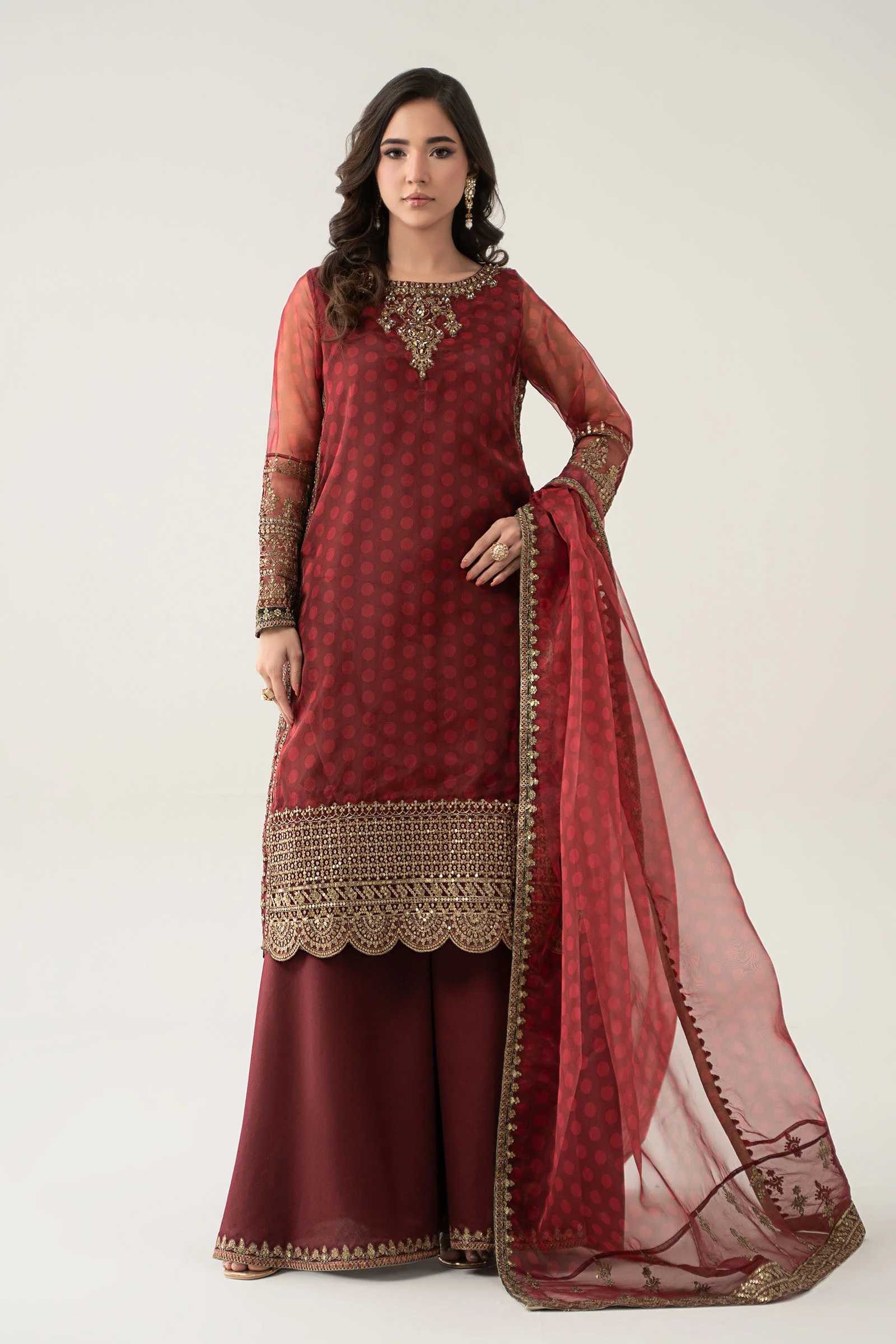 3 Piece Embroidered Suit