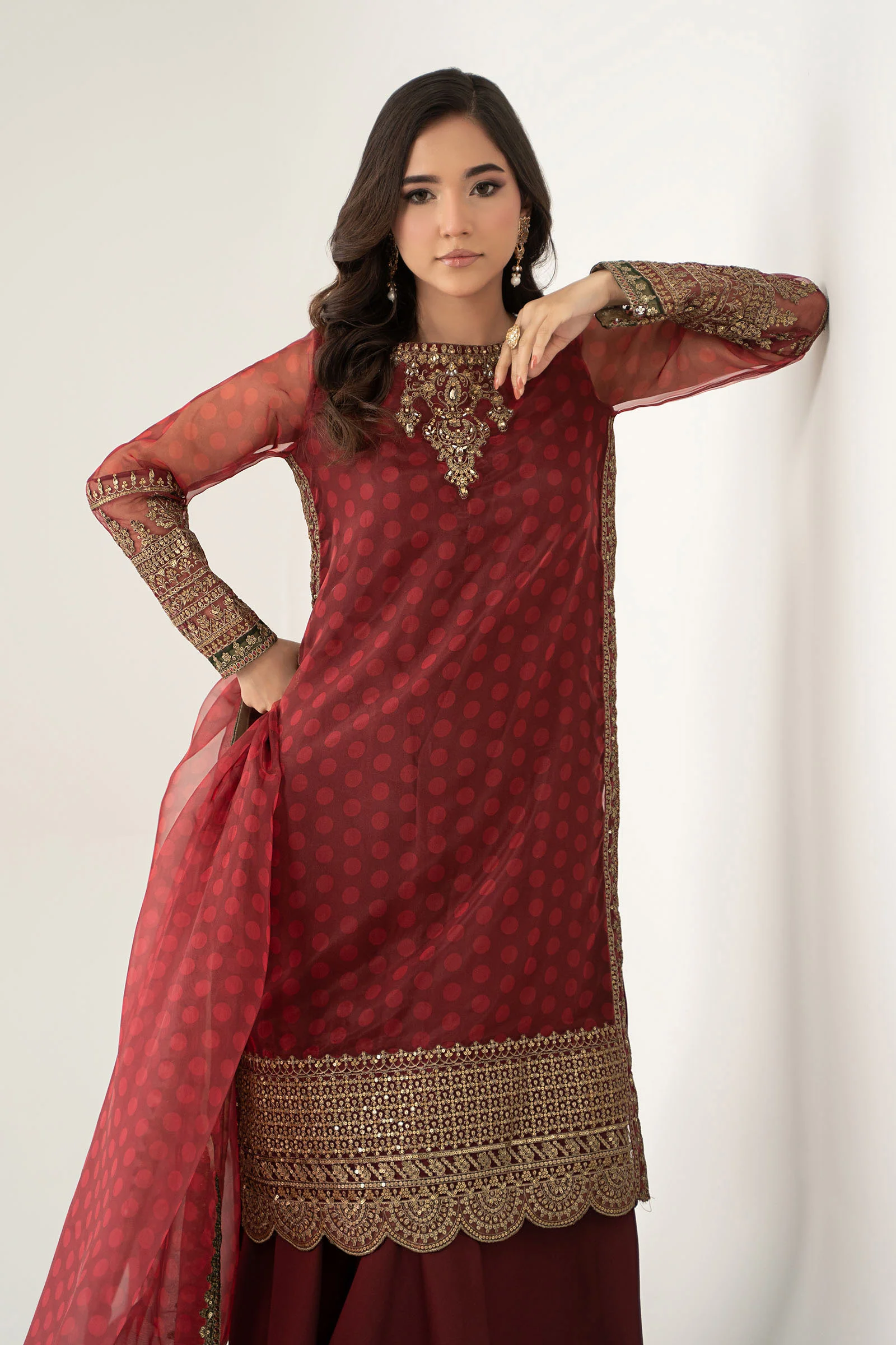 3 Piece Embroidered Suit - Image 3