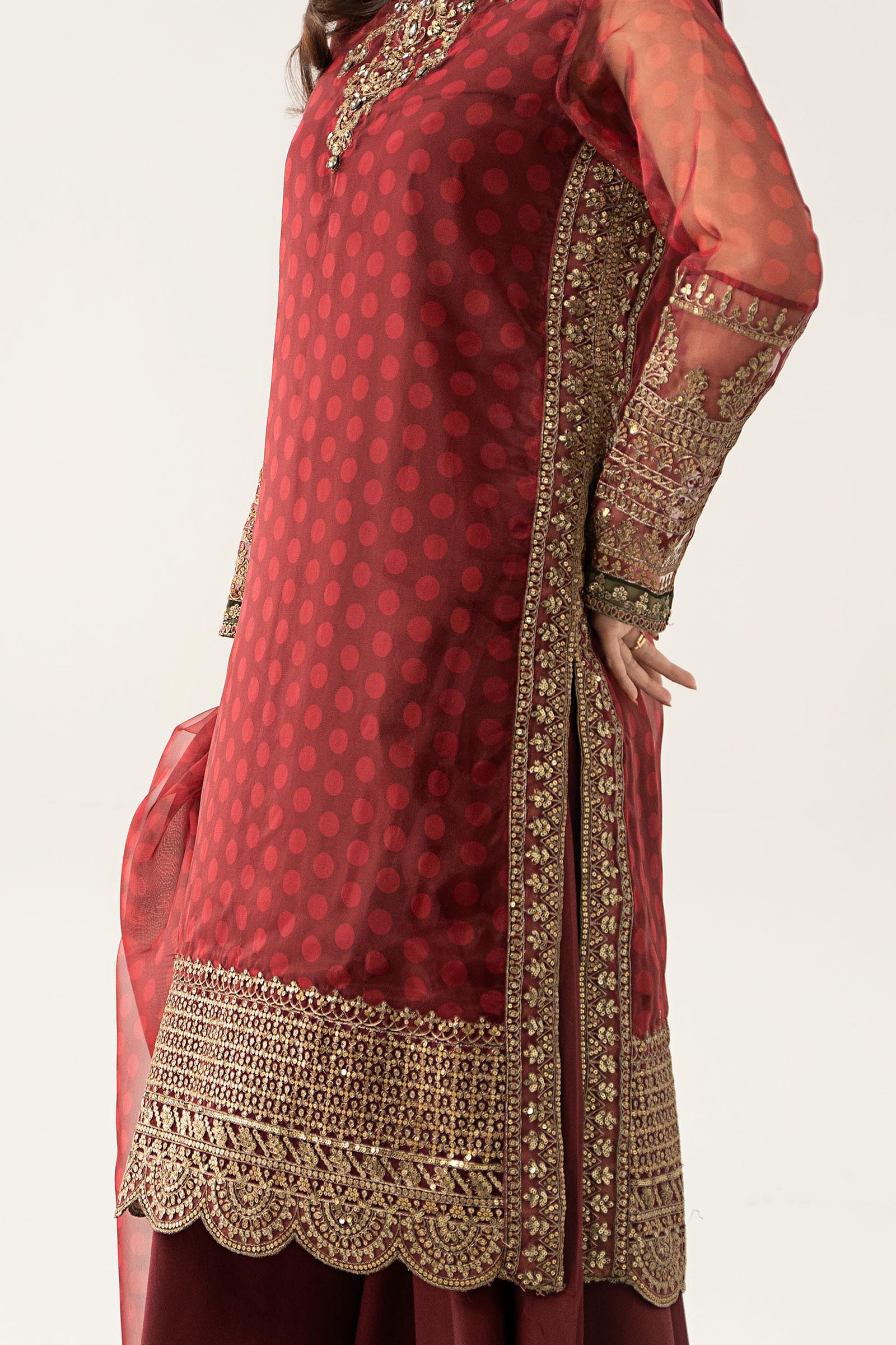 3 Piece Embroidered Suit - Image 6